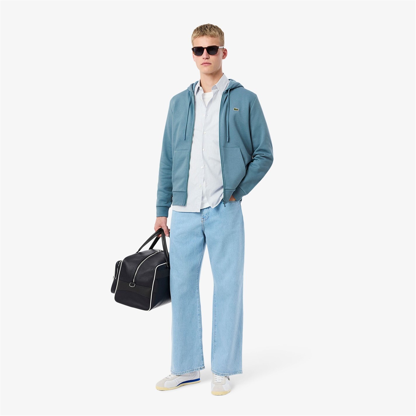 Mikina Lacoste Blue HD9 259823 Men's Basic Full-Zip Hoodie - 3