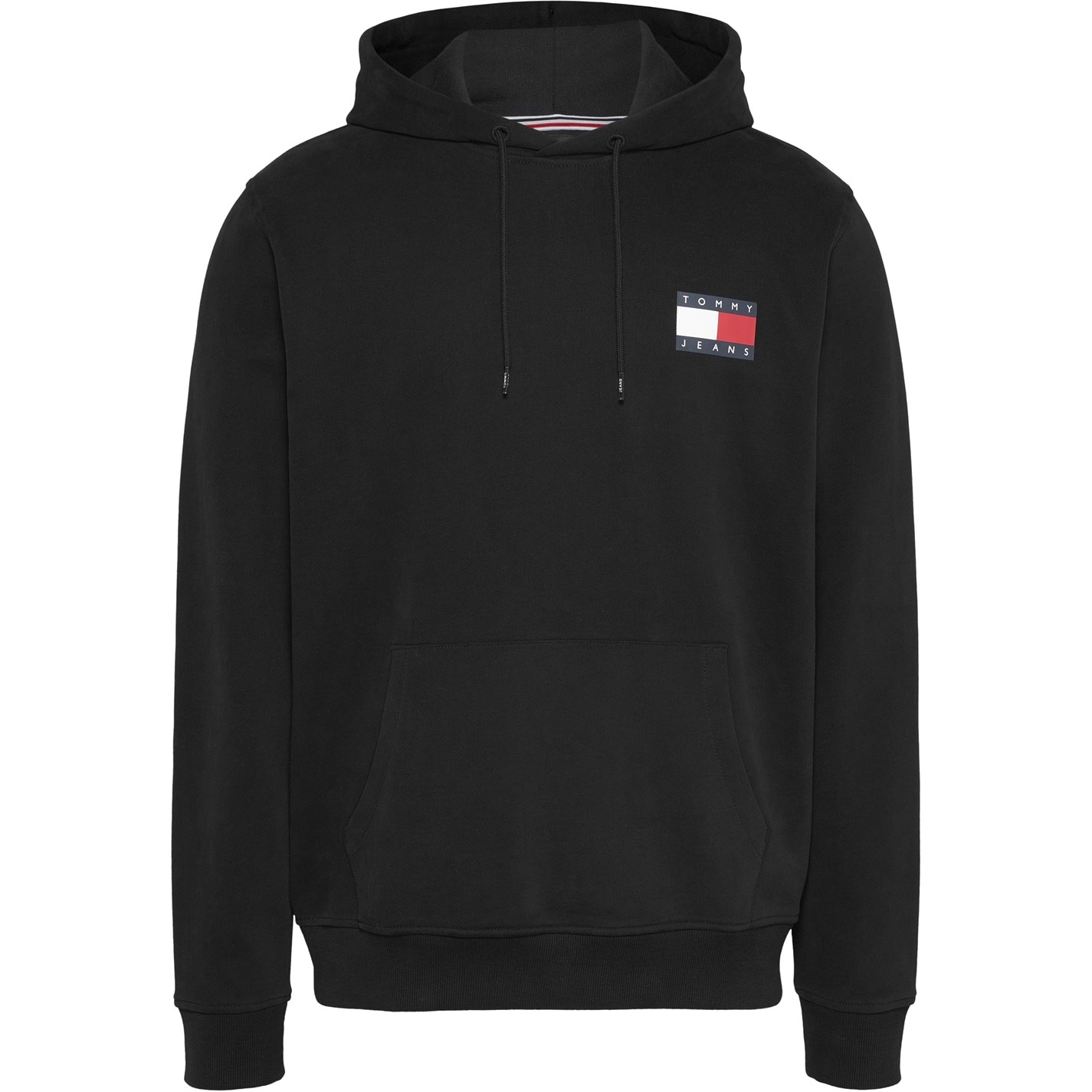 Mikina Tommy Jeans Black BDS 5944085 Men's Regular Essential Flag Hoodie - 1