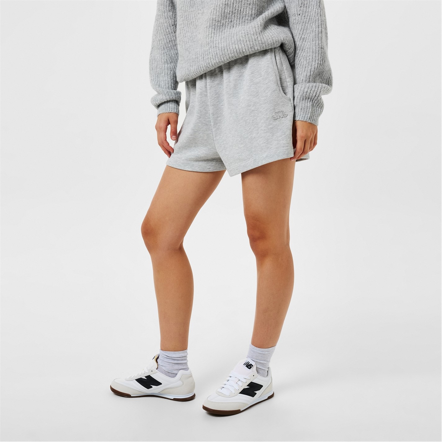 Kraťasy Jack Wills Grey Marl 9894191 Women's Slouchy Fleece Jogger Shorts - 1