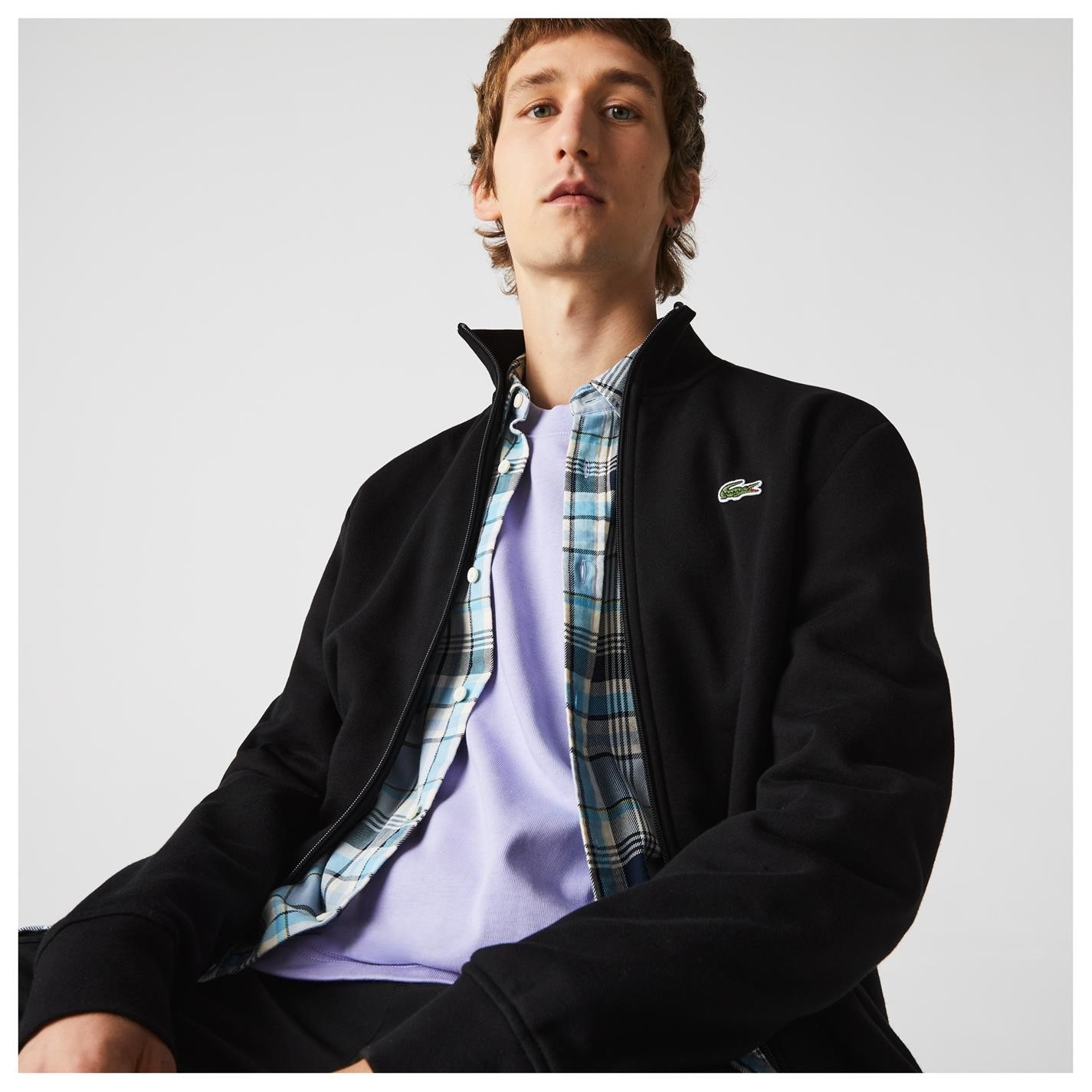 Mikina Lacoste Black C31 5600783 Men's Basic Full Zip Fleece Top - 4
