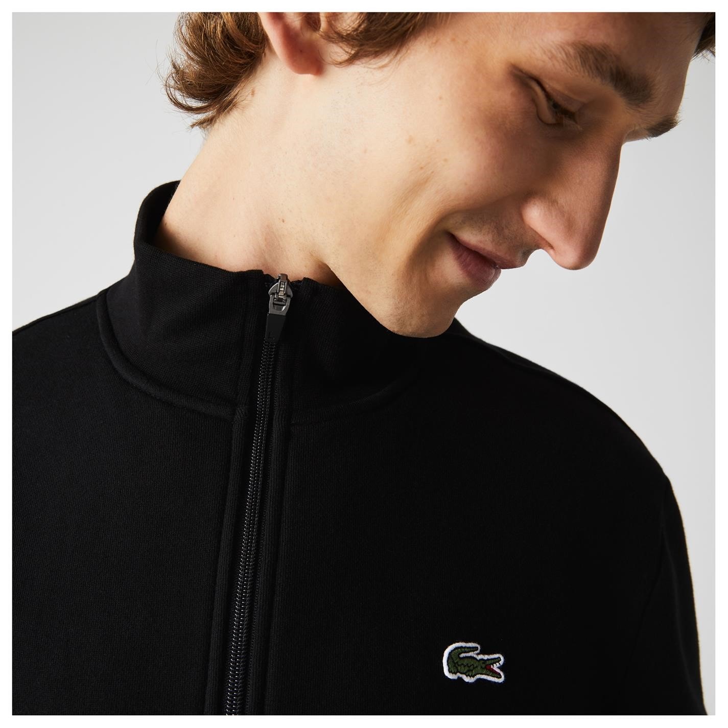 Mikina Lacoste Black C31 5600783 Men's Basic Full Zip Fleece Top - 6
