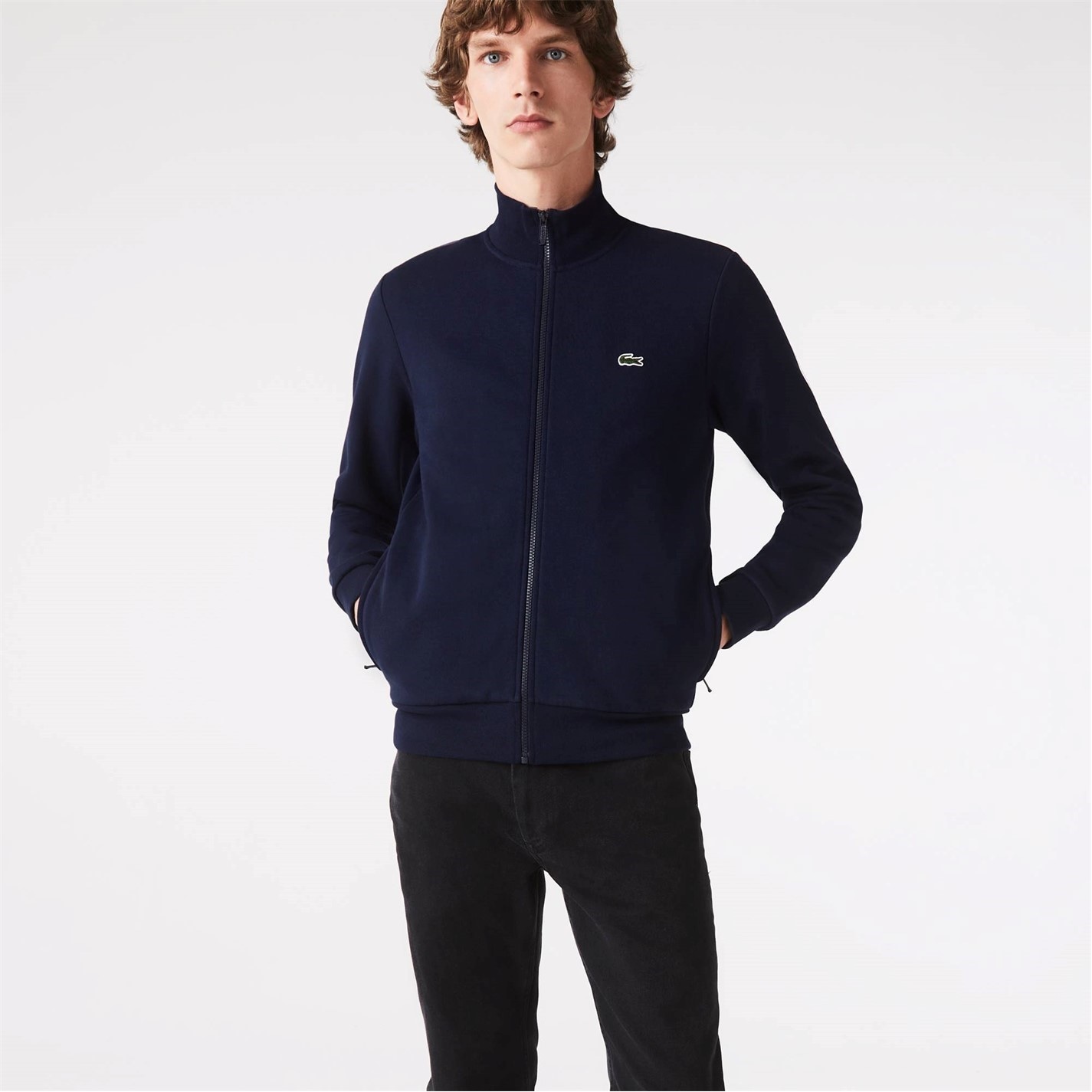 Mikina Lacoste Navy 166 7333217 Men's Basic Full Zip Fleece Top - 1