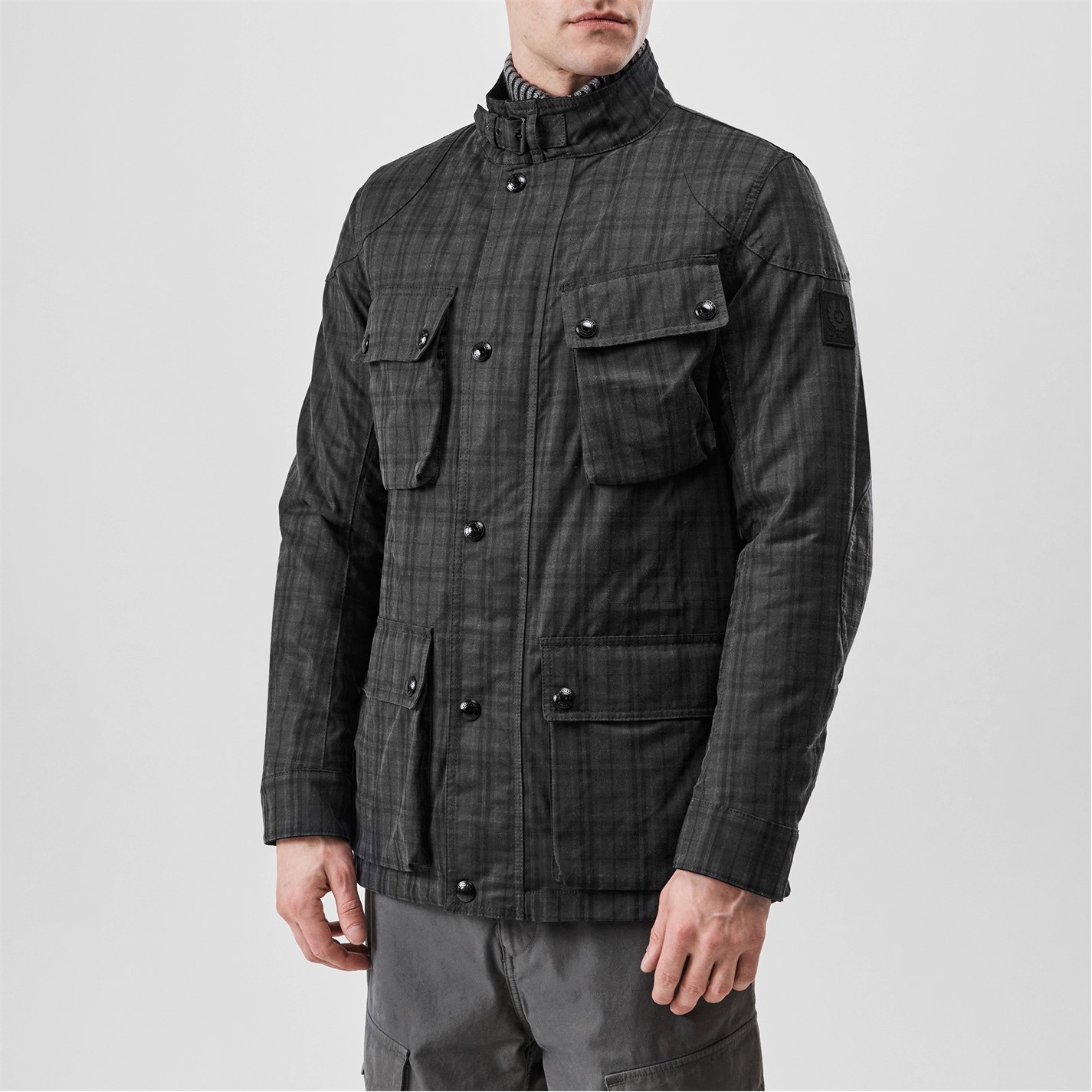 Bunda BELSTAFF Charcoal 9773224 Men's Fieldmaster Water Resistant Cotton Long Sleeve Wax Jacket - 3
