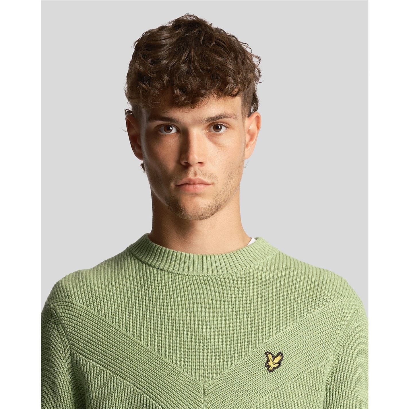 Mikina Lyle and Scott Glencoe Green 3294127 Chevron Jumper - 2