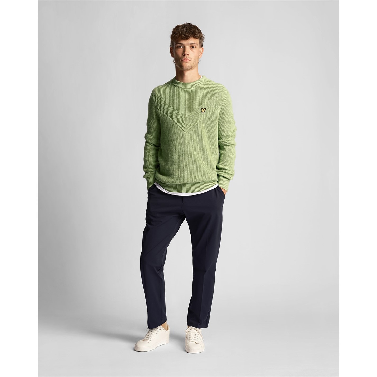 Mikina Lyle and Scott Glencoe Green 3294127 Chevron Jumper - 4