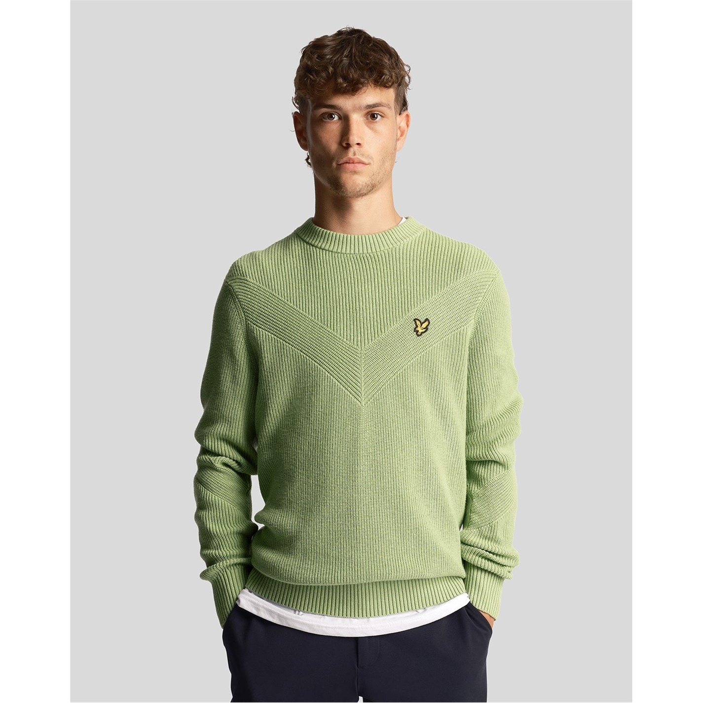 Mikina Lyle and Scott Glencoe Green 3294127 Chevron Jumper - 5