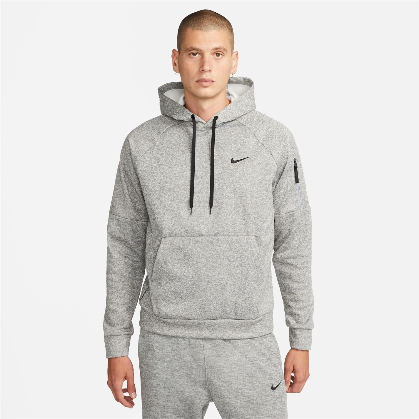 Mikina Nike DK GREY HEATHER 2433250 Therma Men's Therma-FIT Hooded Fitness Pullover - 1