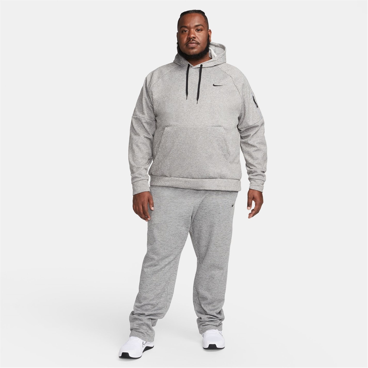 Mikina Nike DK GREY HEATHER 2433250 Therma Men's Therma-FIT Hooded Fitness Pullover - 13