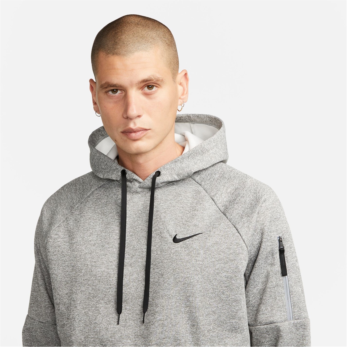 Mikina Nike DK GREY HEATHER 2433250 Therma Men's Therma-FIT Hooded Fitness Pullover - 3
