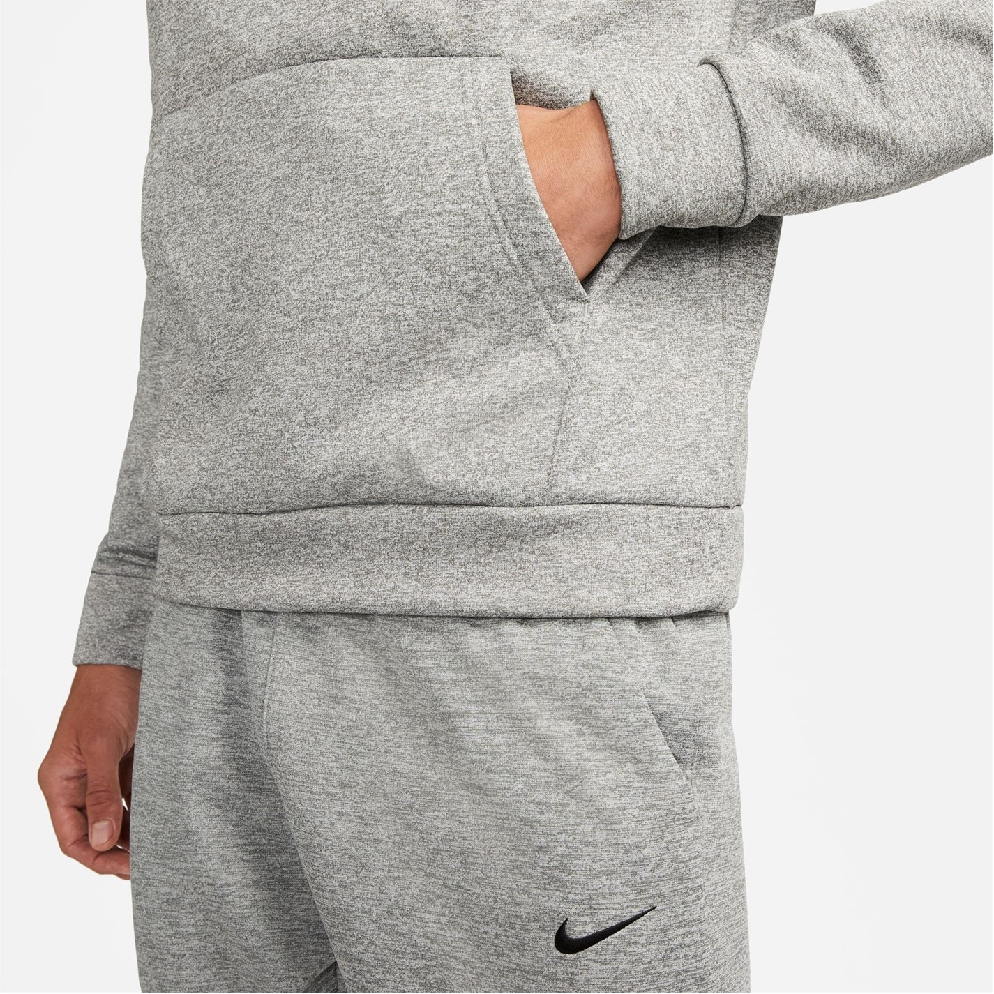 Mikina Nike DK GREY HEATHER 2433250 Therma Men's Therma-FIT Hooded Fitness Pullover - 4