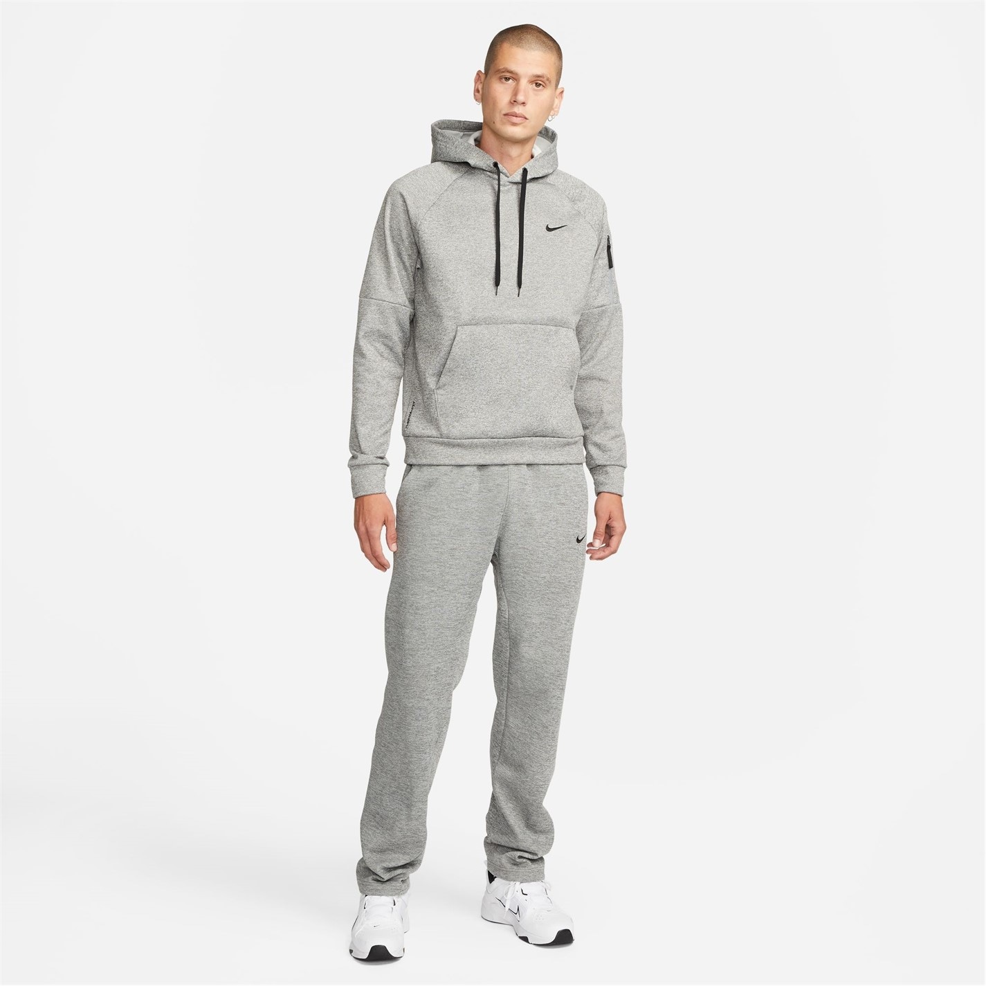 Mikina Nike DK GREY HEATHER 2433250 Therma Men's Therma-FIT Hooded Fitness Pullover - 6