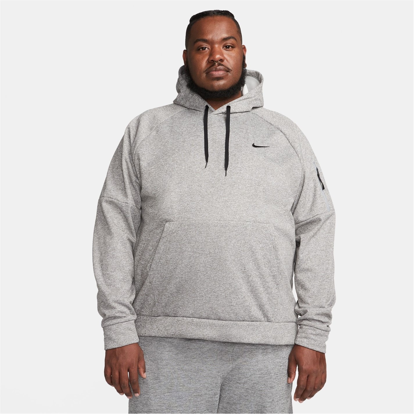 Mikina Nike DK GREY HEATHER 2433250 Therma Men's Therma-FIT Hooded Fitness Pullover - 7