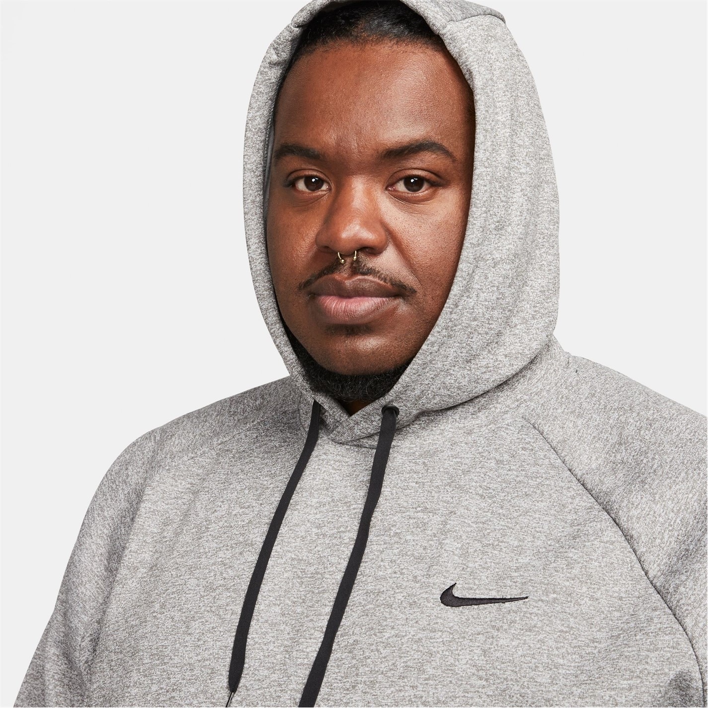 Mikina Nike DK GREY HEATHER 2433250 Therma Men's Therma-FIT Hooded Fitness Pullover - 9