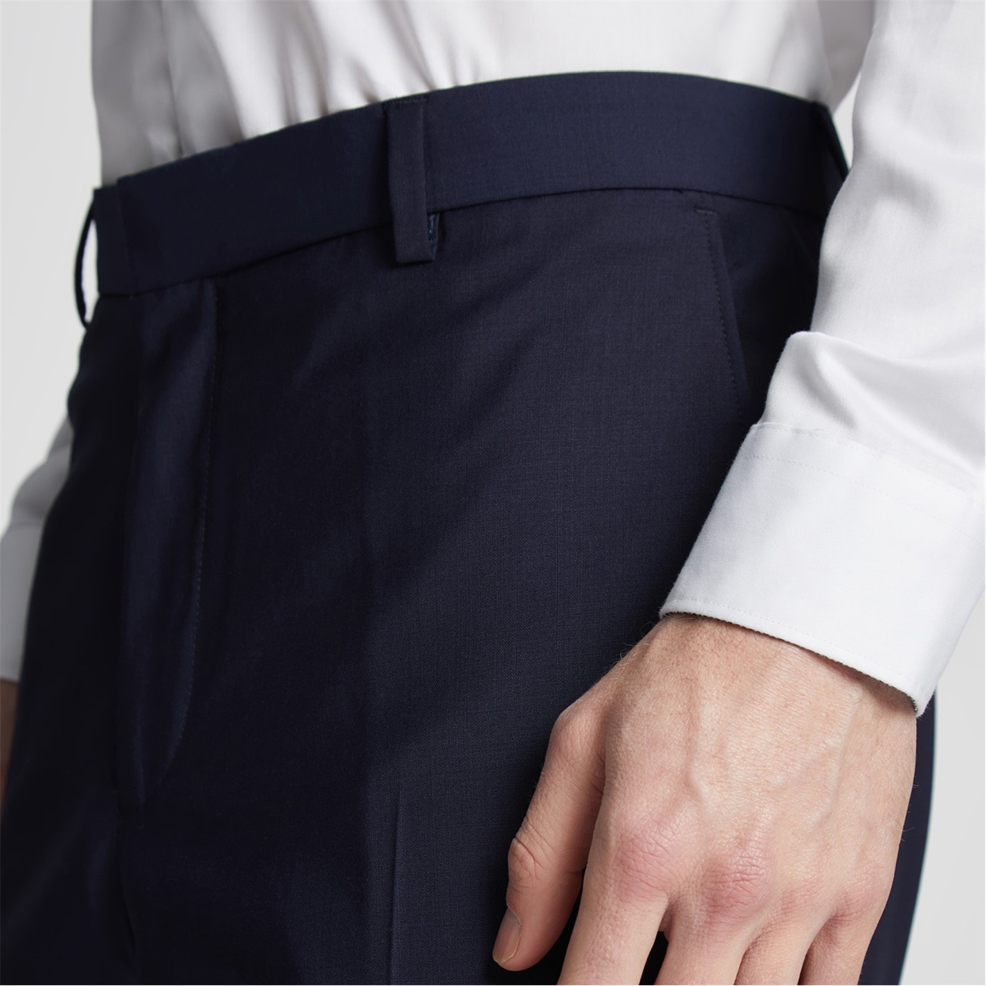 Nohavice Ted Baker Navy 2008178 Pilos Slim Fit Navy Panama Suit Trousers - 2