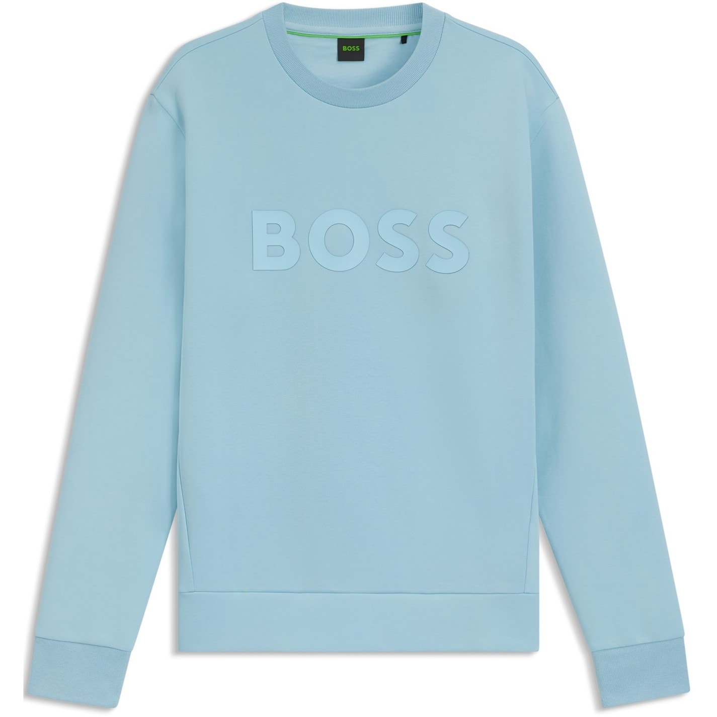 Mikina Boss Pastel Blue 455 4868630 Men's Salbo Stretch Cotton Logo Sweatshirt, Signature Branding - 1