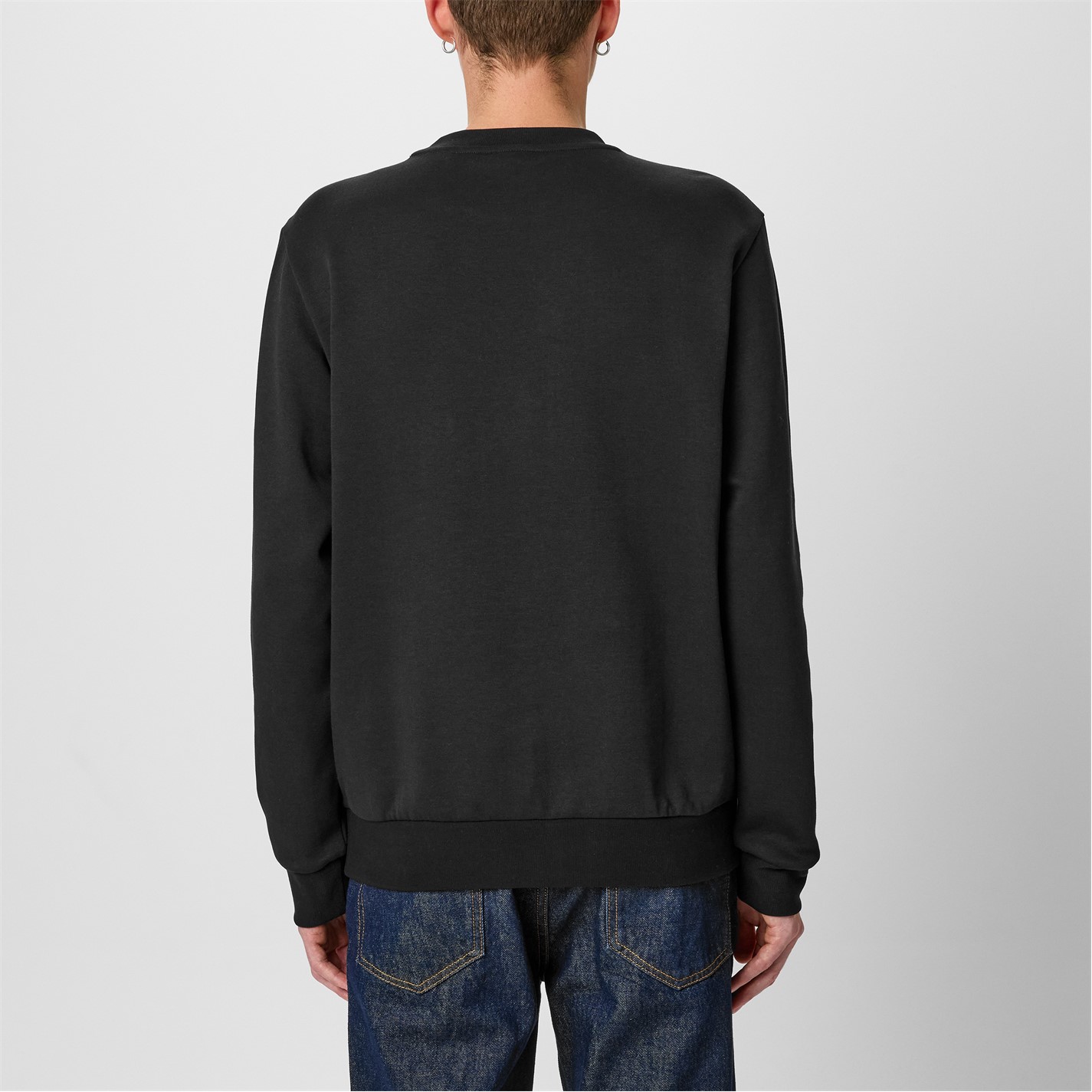 Mikina Boss Black 001 8906592 Men's Logo Patch Cotton Long Sleeve Crew Sweatshirt - 3