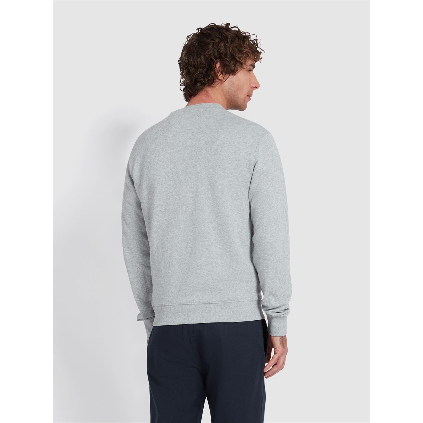 Mikina Farah Grey Marl 042 6567918 Tim Crew Sweatshirt - 3
