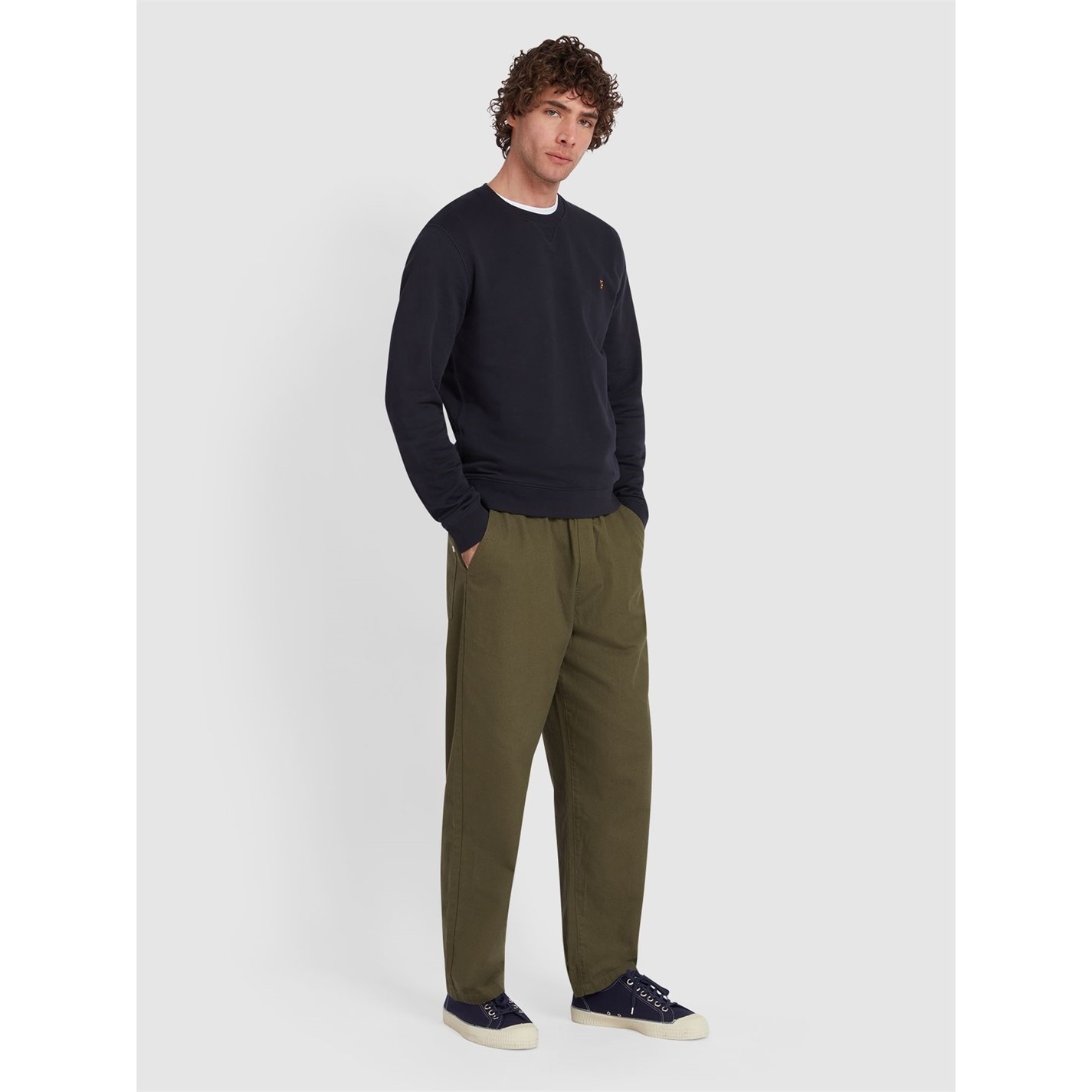 Mikina Farah True Navy 412 6512237 Tim Crew Sweatshirt - 2