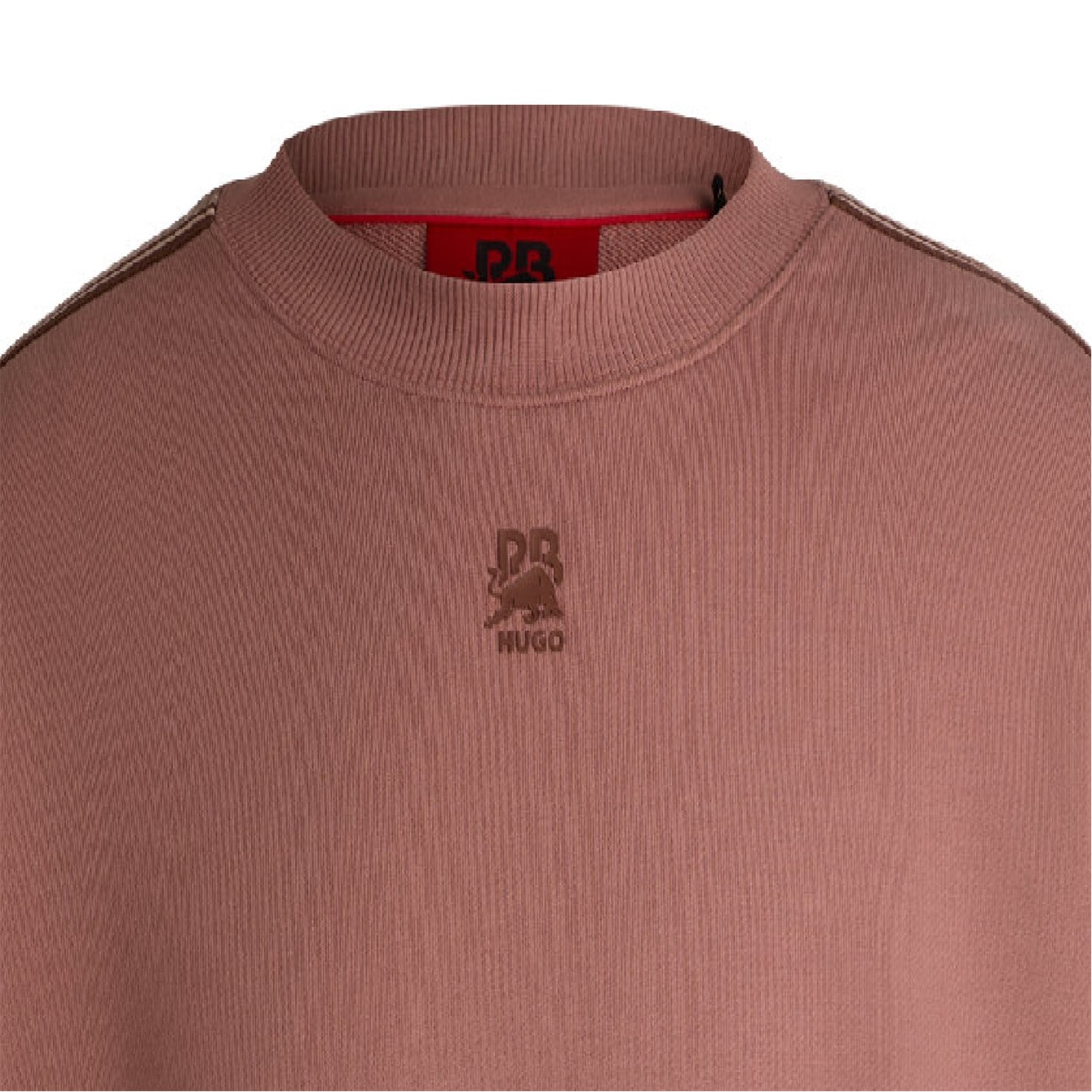 Mikina Hugo Pink 8429672 Logo Tape Cotton Sweatshirt - 2