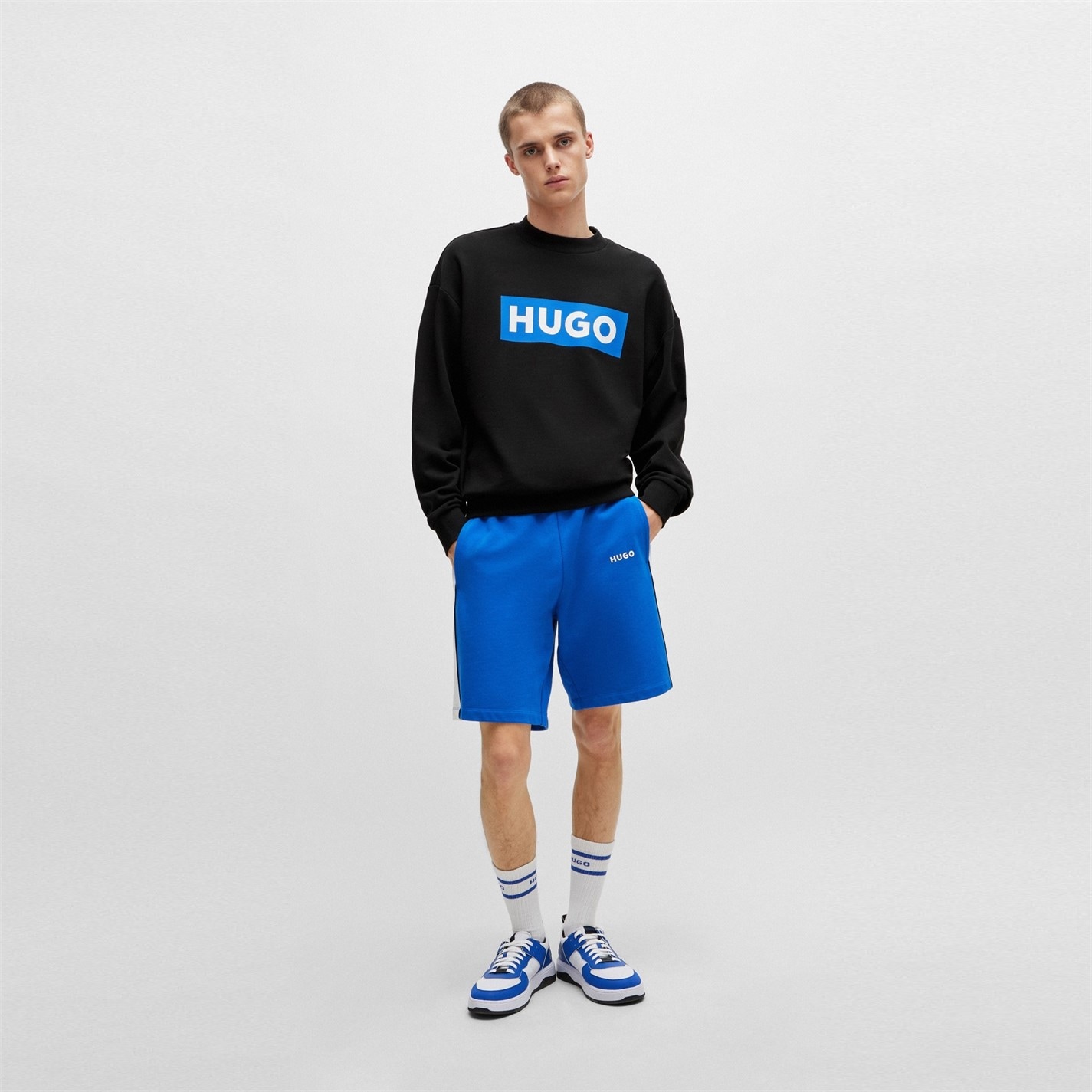 Mikina Hugo Blue 493 7039857 HBW Niero Crew Sweater Mens - 6