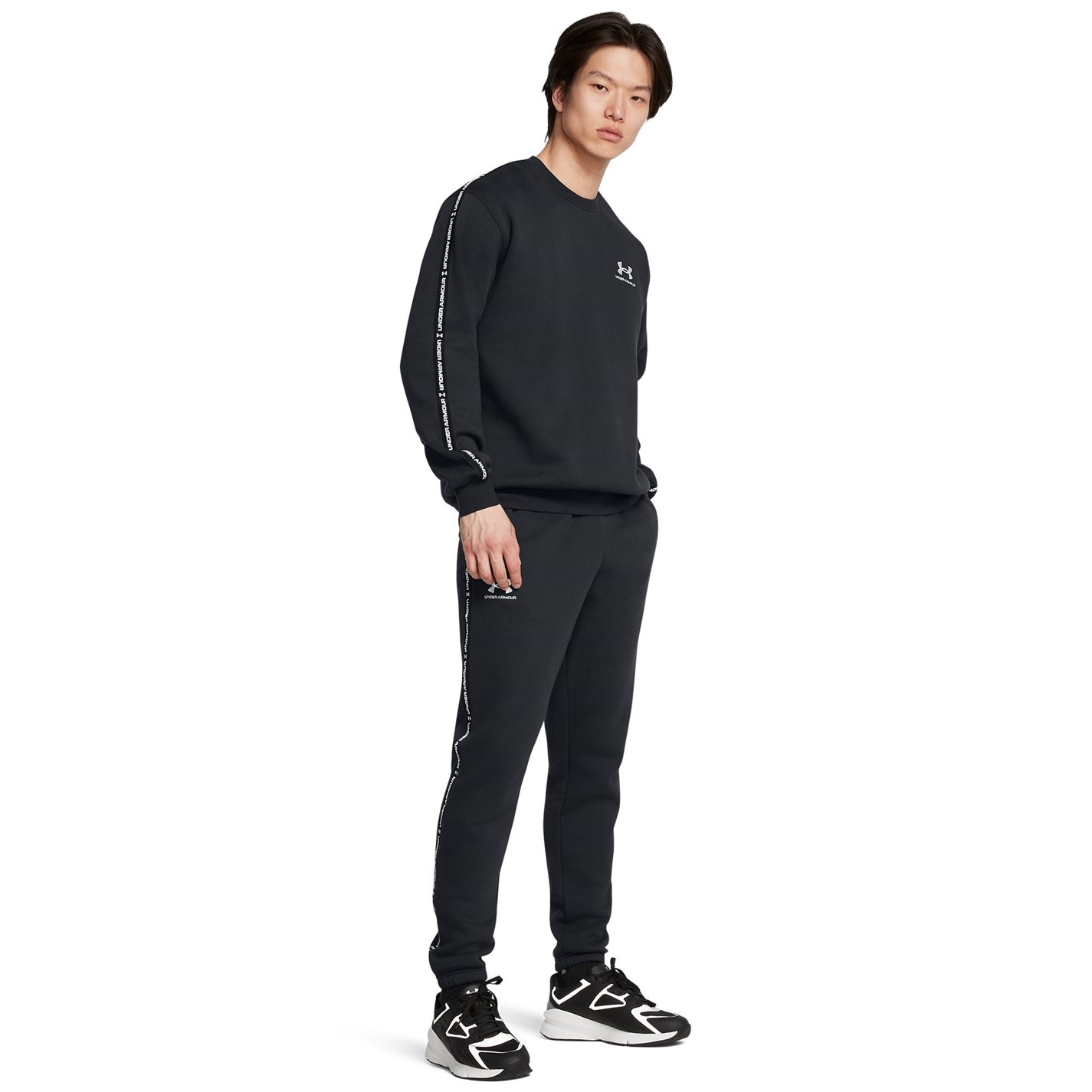 Mikina Under Armour Black 9938073 Men's Icon Fleece Taping Sweatshirt - 4