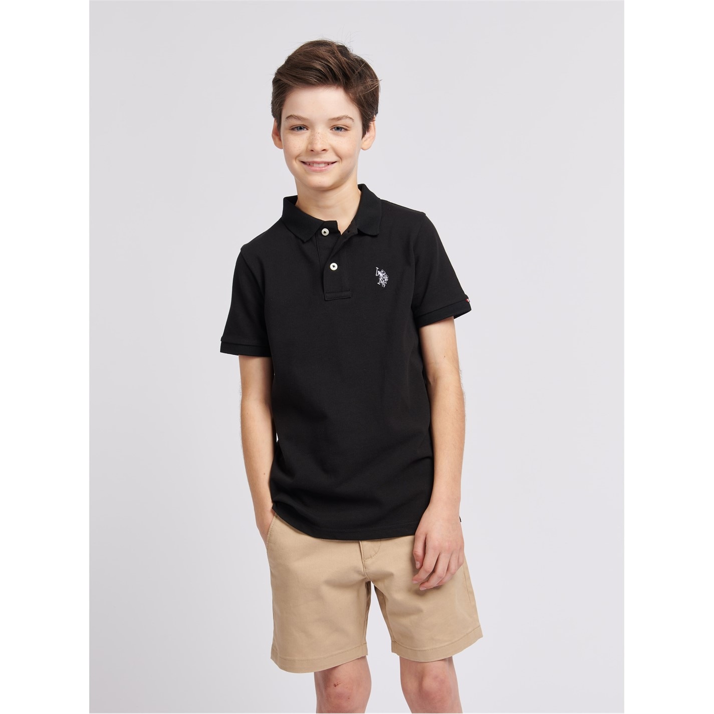 Tričko US Polo Assn Black 6832626 Kids' Short-Sleeve Polo Shirt - 3