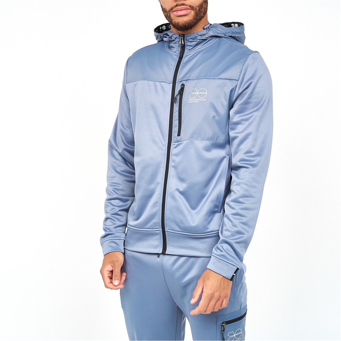 Mikina Crosshatch Steel Blue 1645818 Zip Thru Tracktop - 1