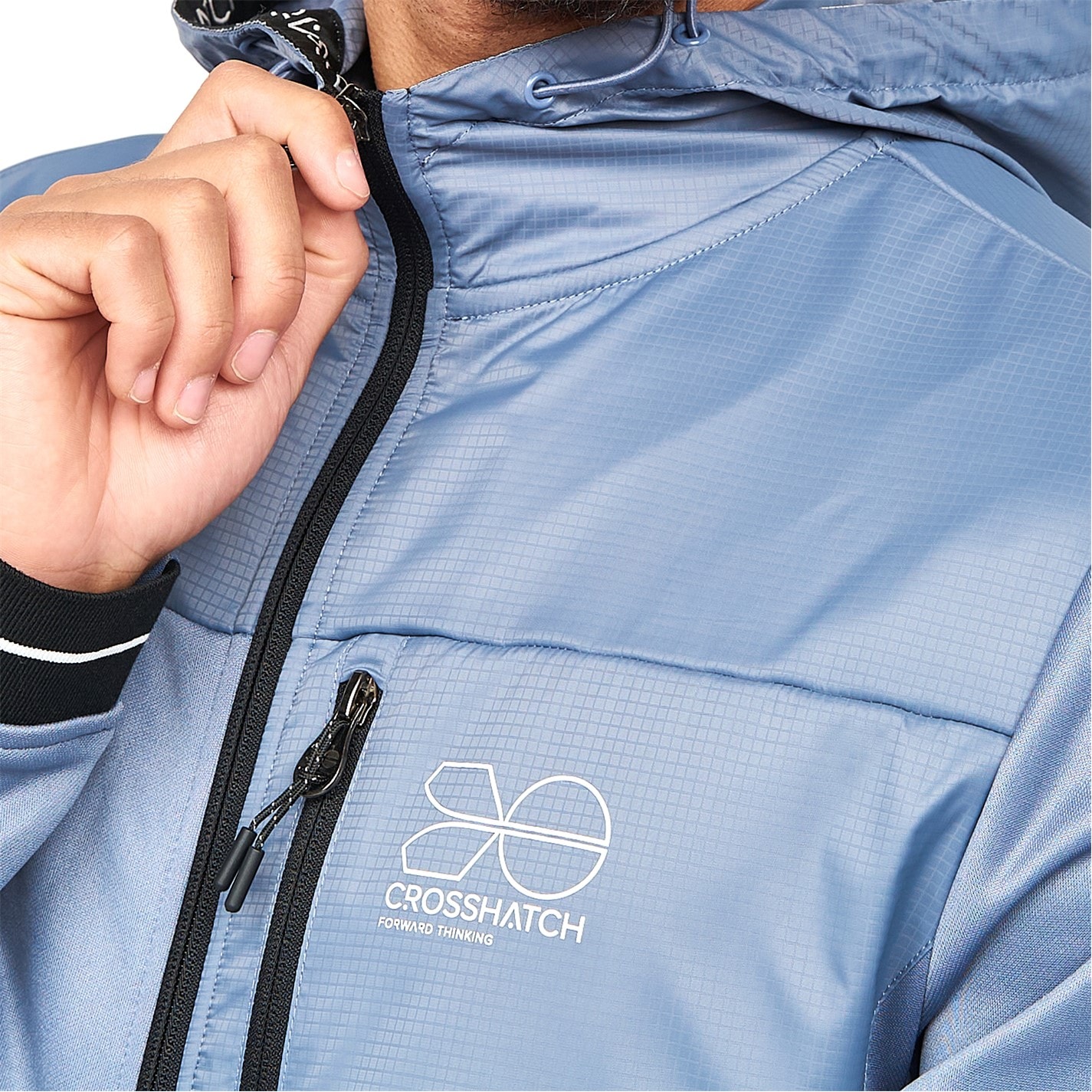 Mikina Crosshatch Steel Blue 1645818 Zip Thru Tracktop - 4
