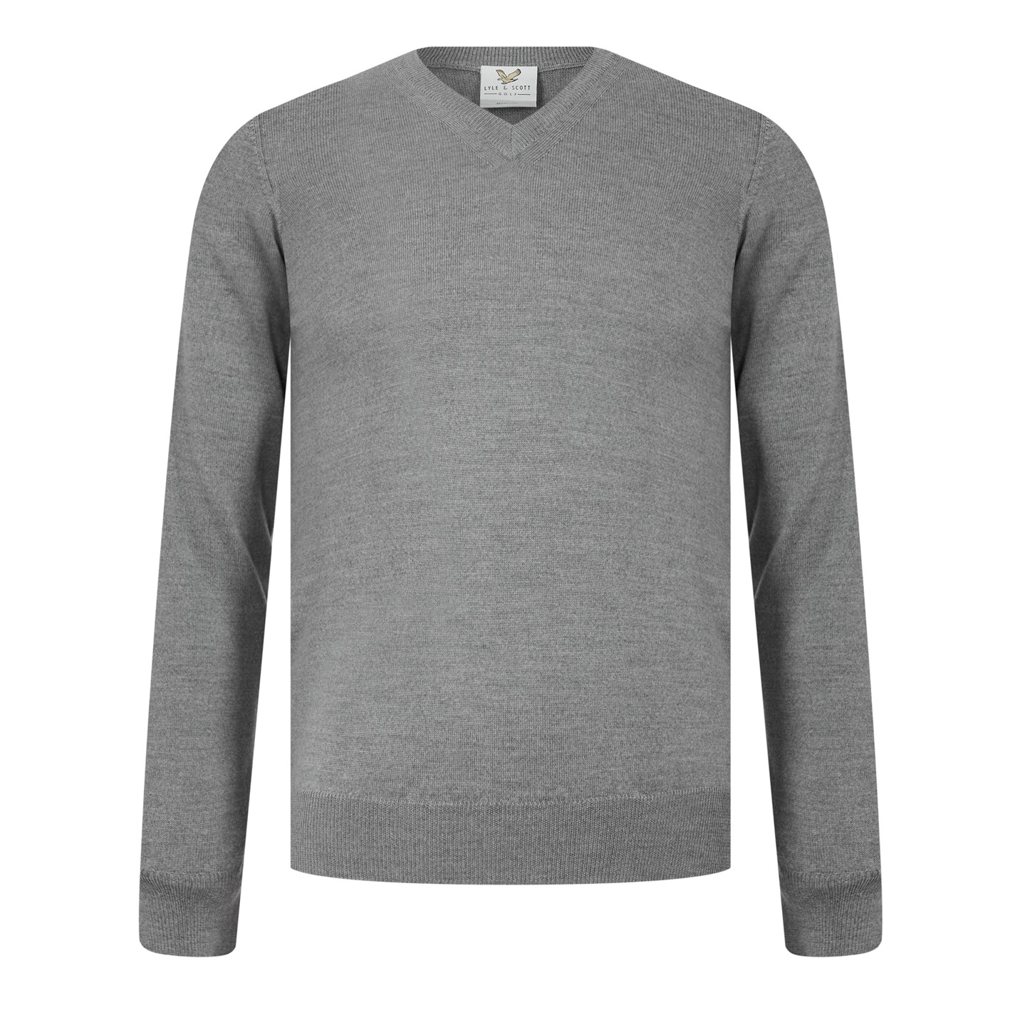 Mikina Lyle and Scott Grey Melange 6917847 Merrick V-Neck Jumper - 1