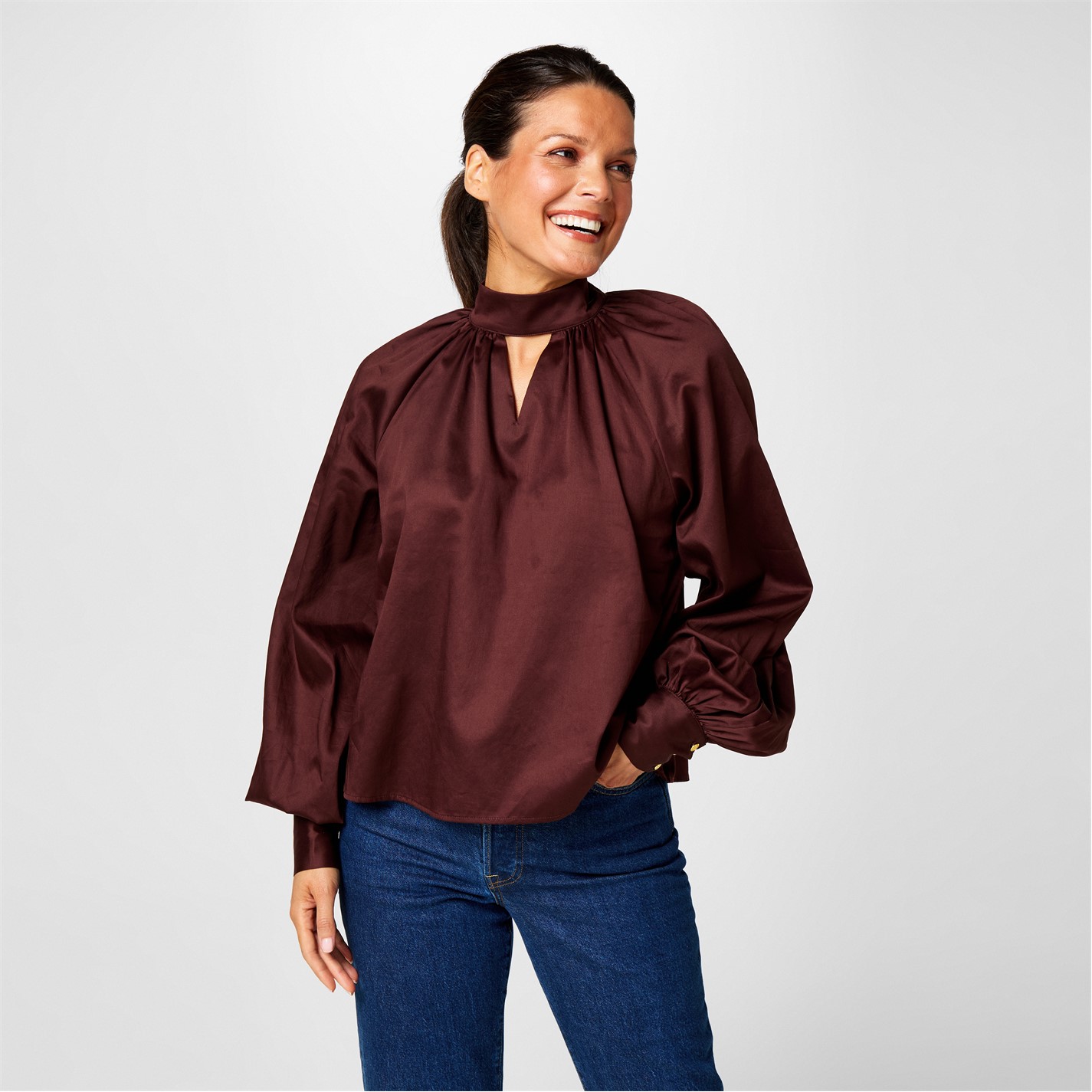 Košeľa Biba Chocolate 169172 Balloon Blouse - 1