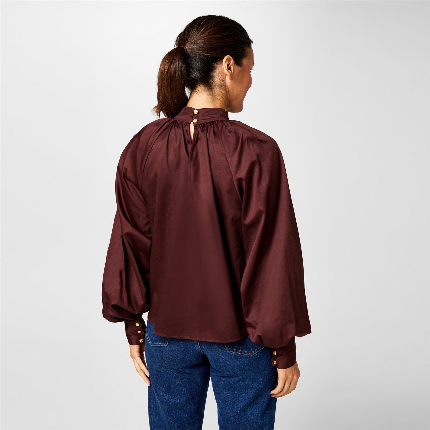 Košeľa Biba Chocolate 169172 Balloon Blouse - 2