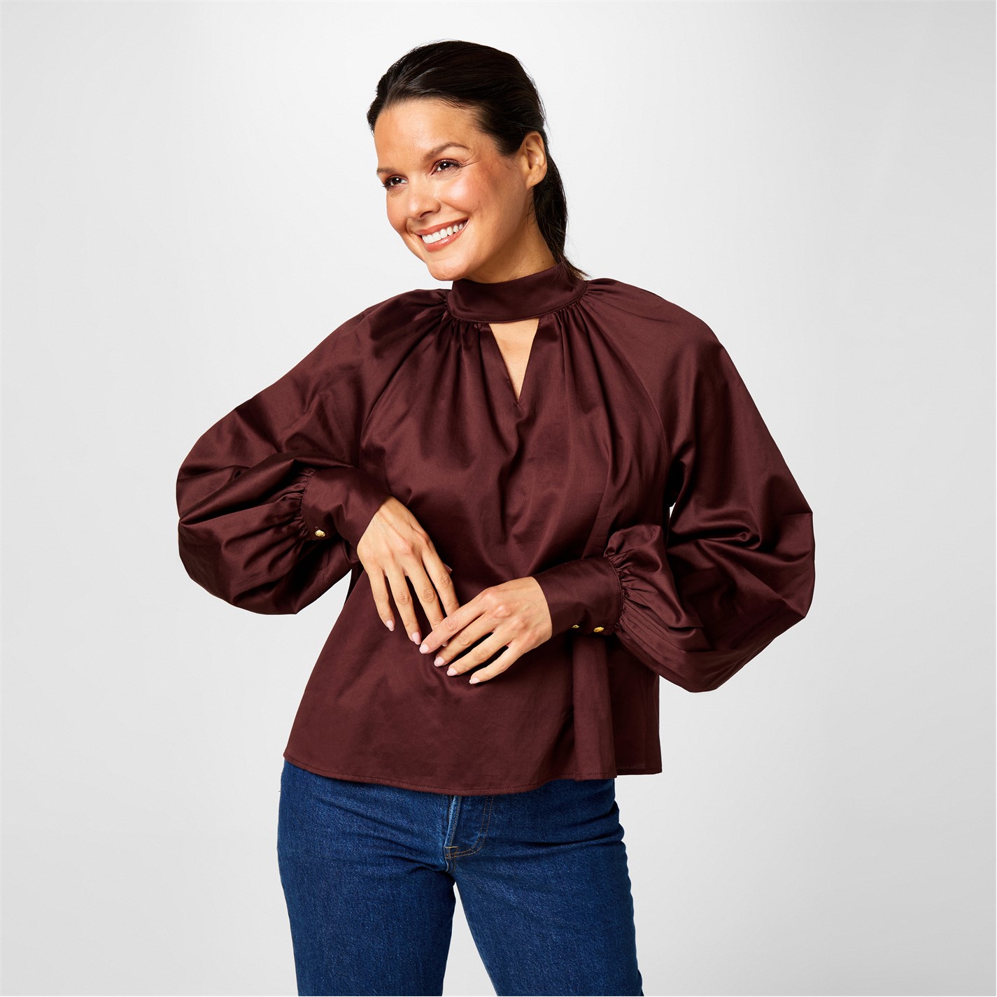 Košeľa Biba Chocolate 169172 Balloon Blouse - 3