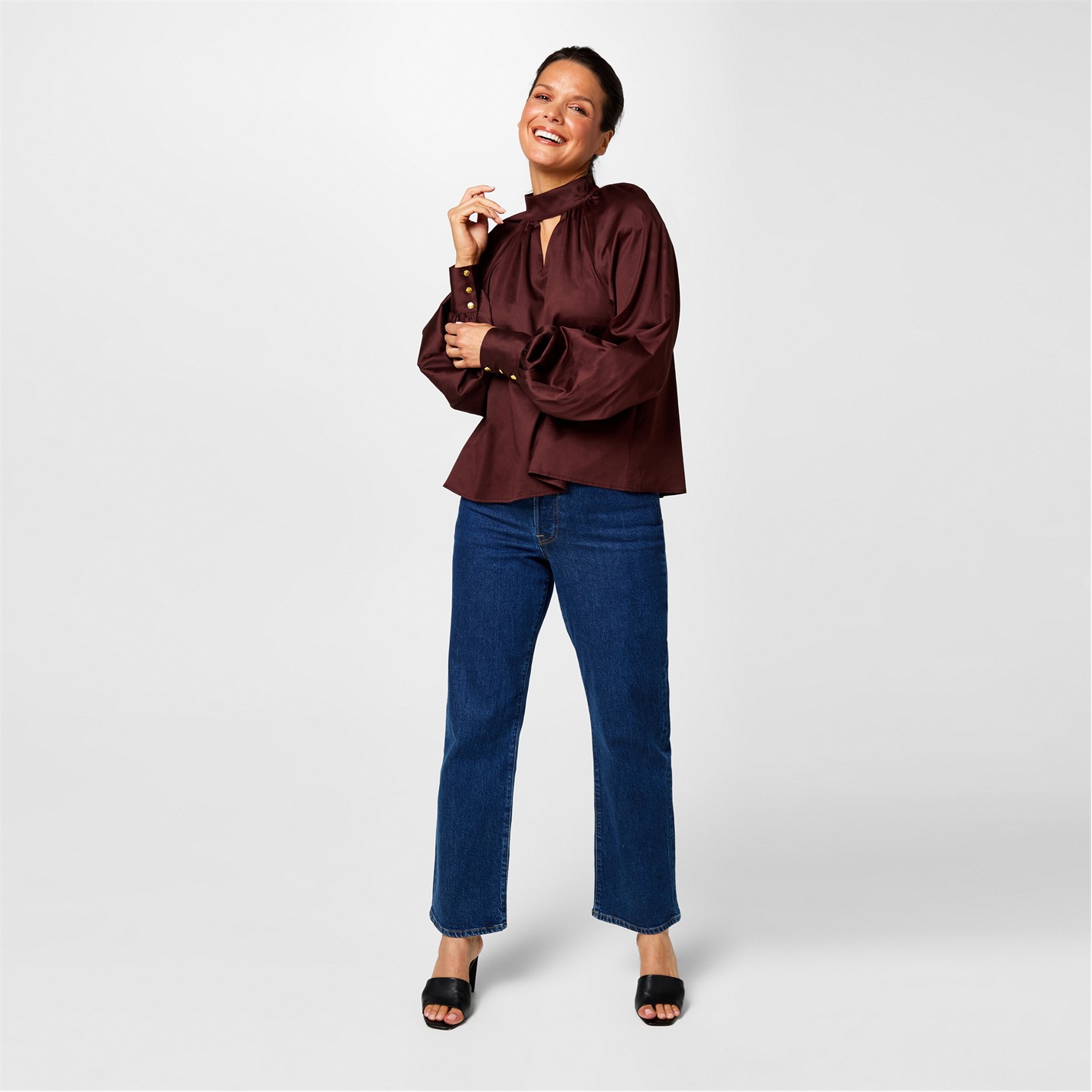 Košeľa Biba Chocolate 169172 Balloon Blouse - 4
