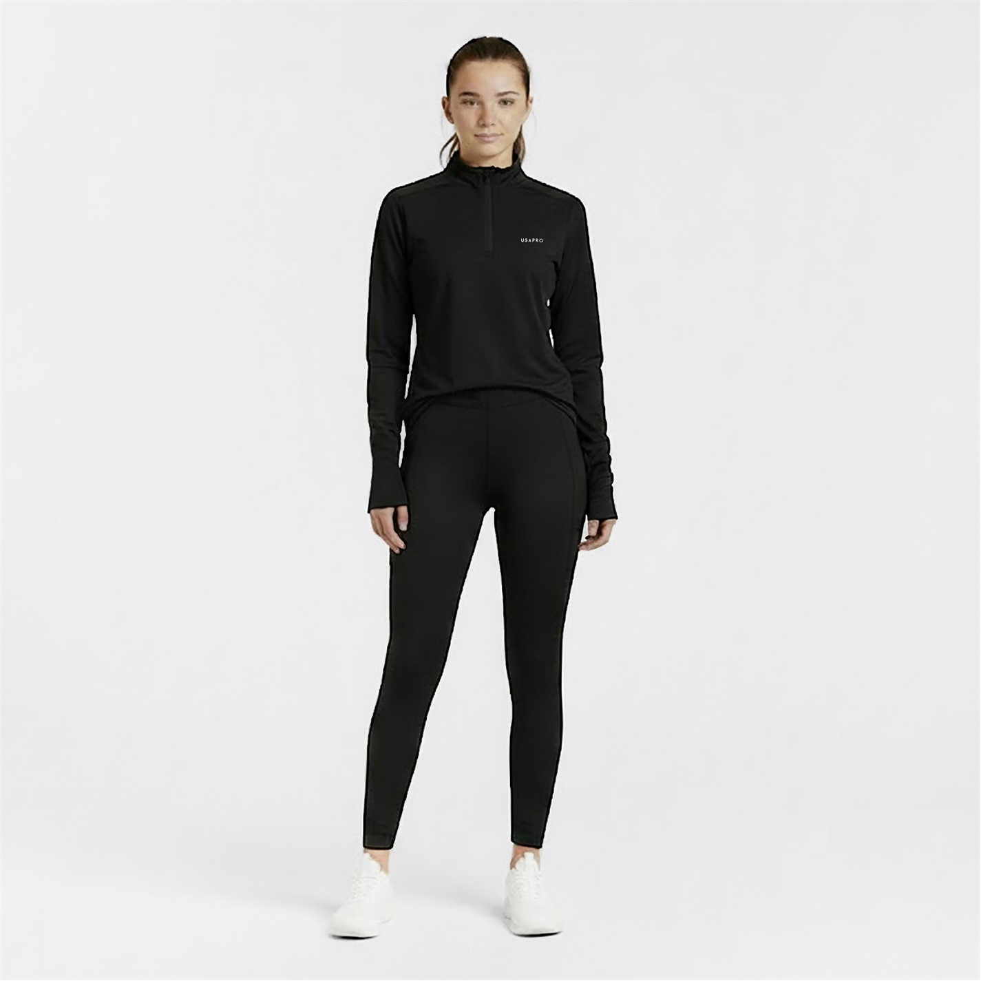 USA Pro Black 3280352 1/4 Zip Junior - 3