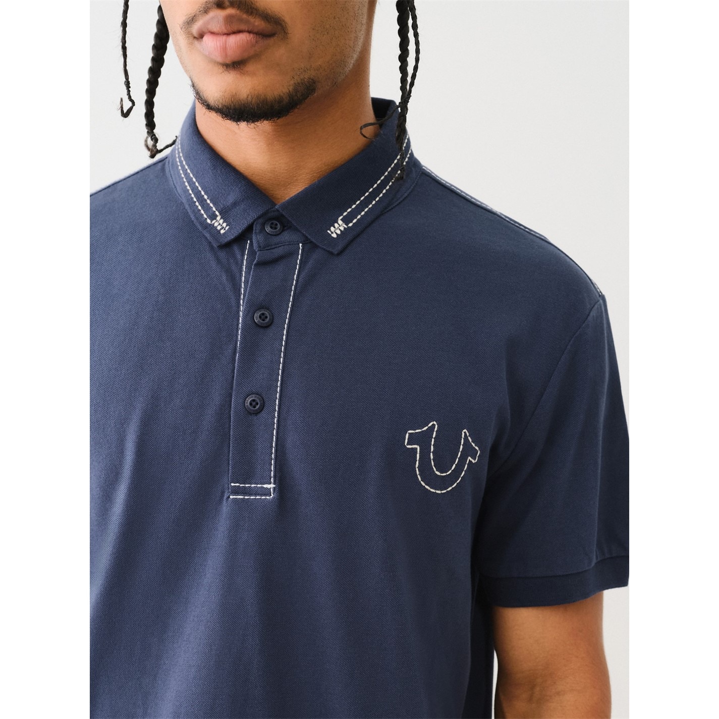 Tričko True Religion Dress Blue 7809151 Big T Embroidered Polo Shirt - 3