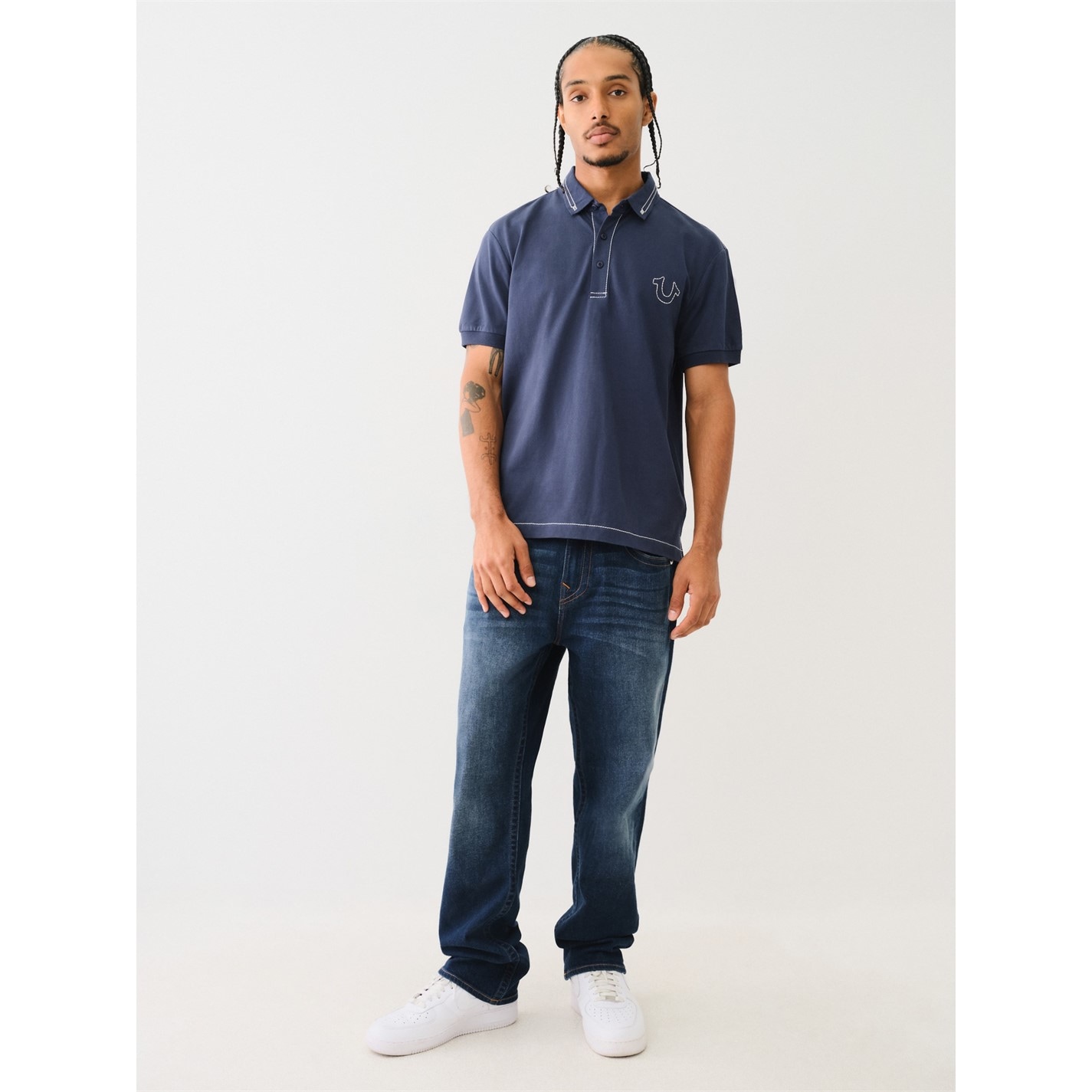 Tričko True Religion Dress Blue 7809151 Big T Embroidered Polo Shirt - 4