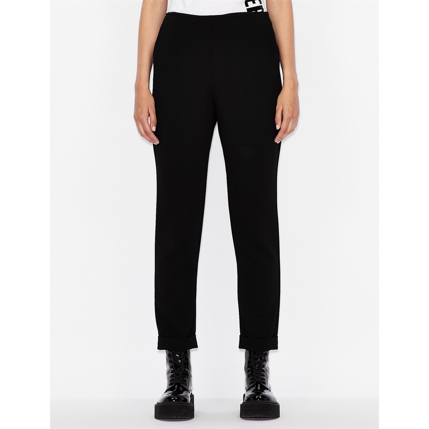 Nohavice Armani Exchange Black 5938213 Women's AX Classic Straight Leg Trouser - 1