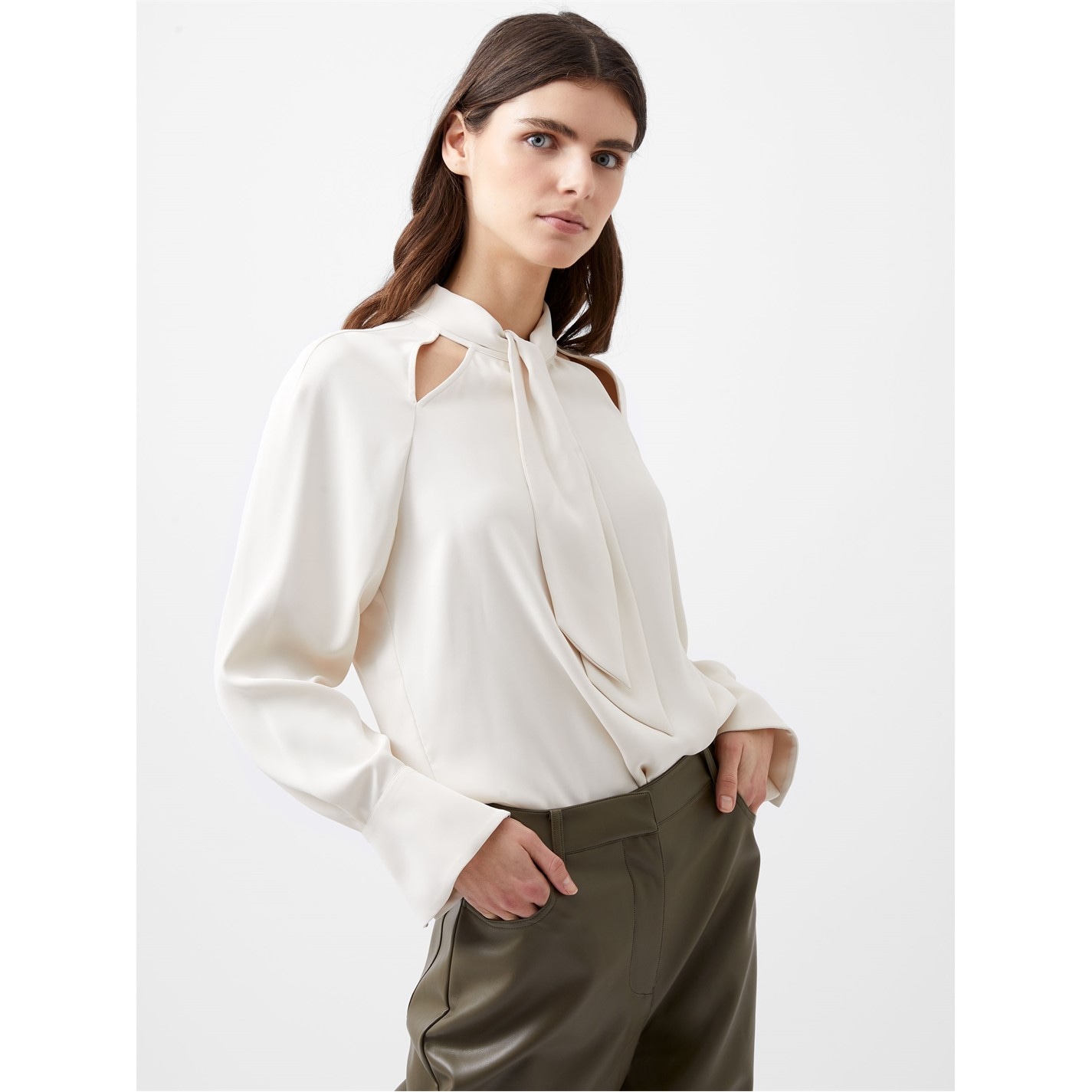 Košeľa French Connection Classic Cream 1424892 Women's Carmen Long-Sleeve Blouse - 3