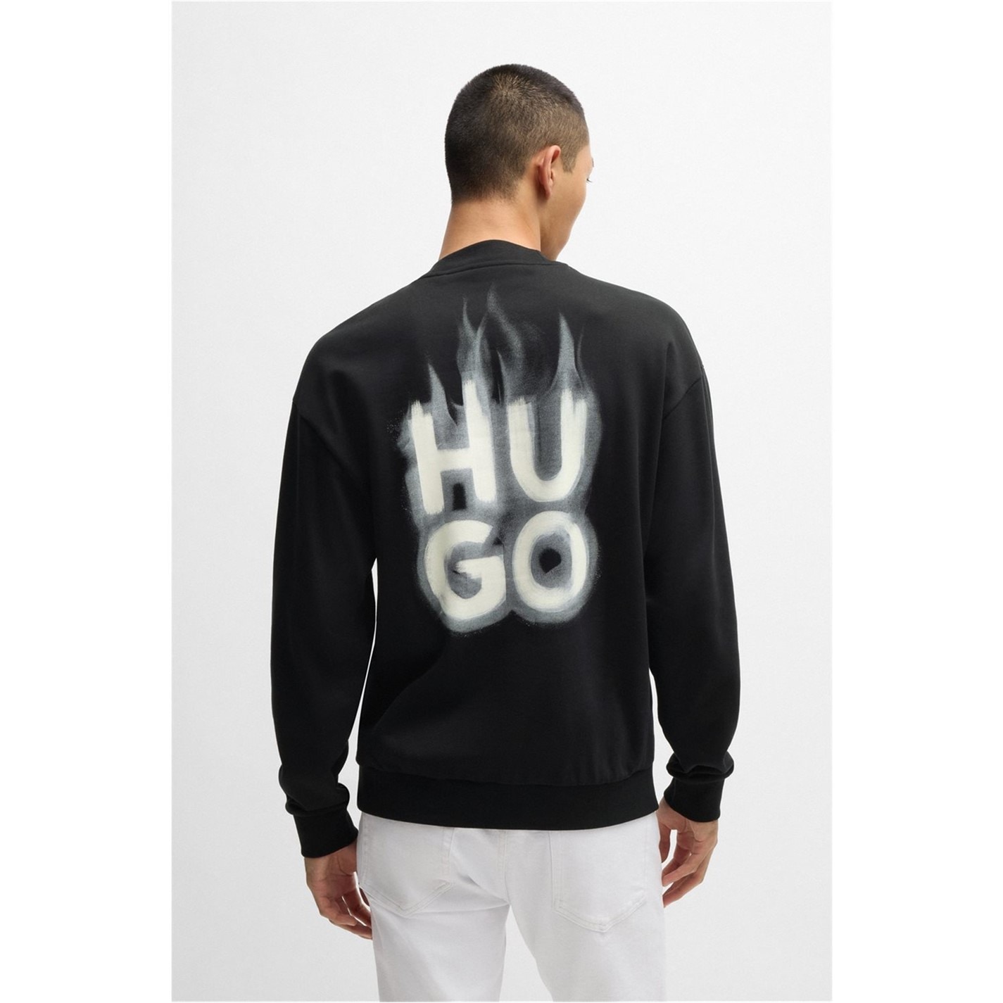 Mikina Hugo Black 001 4667311 Men's Durungu Red Crew Sweatshirt - 3