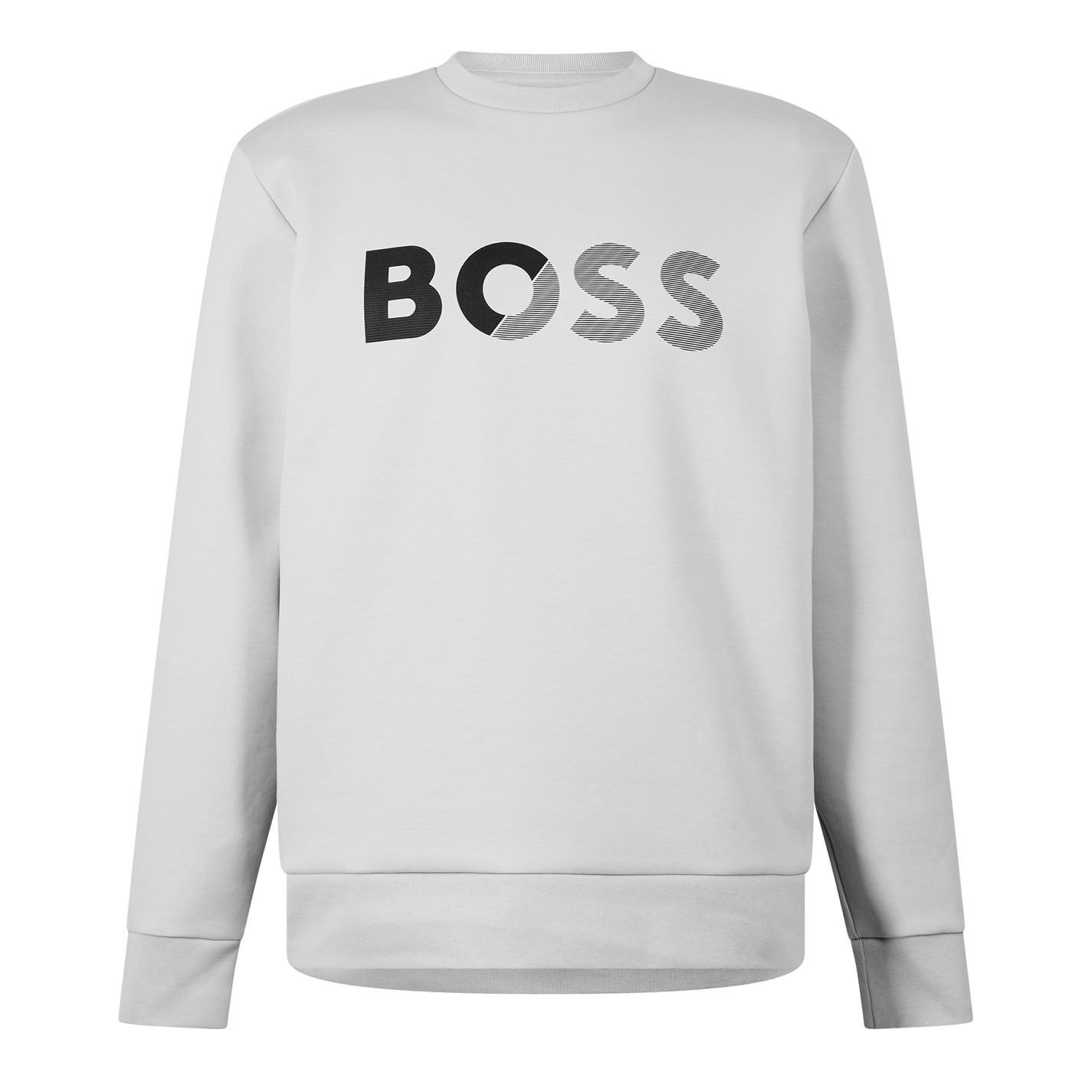 Mikina Boss Lt Pas Grey 054 4762715 Men's Salbo Logo Cotton Long Sleeve Crew Sweatshirt - 1