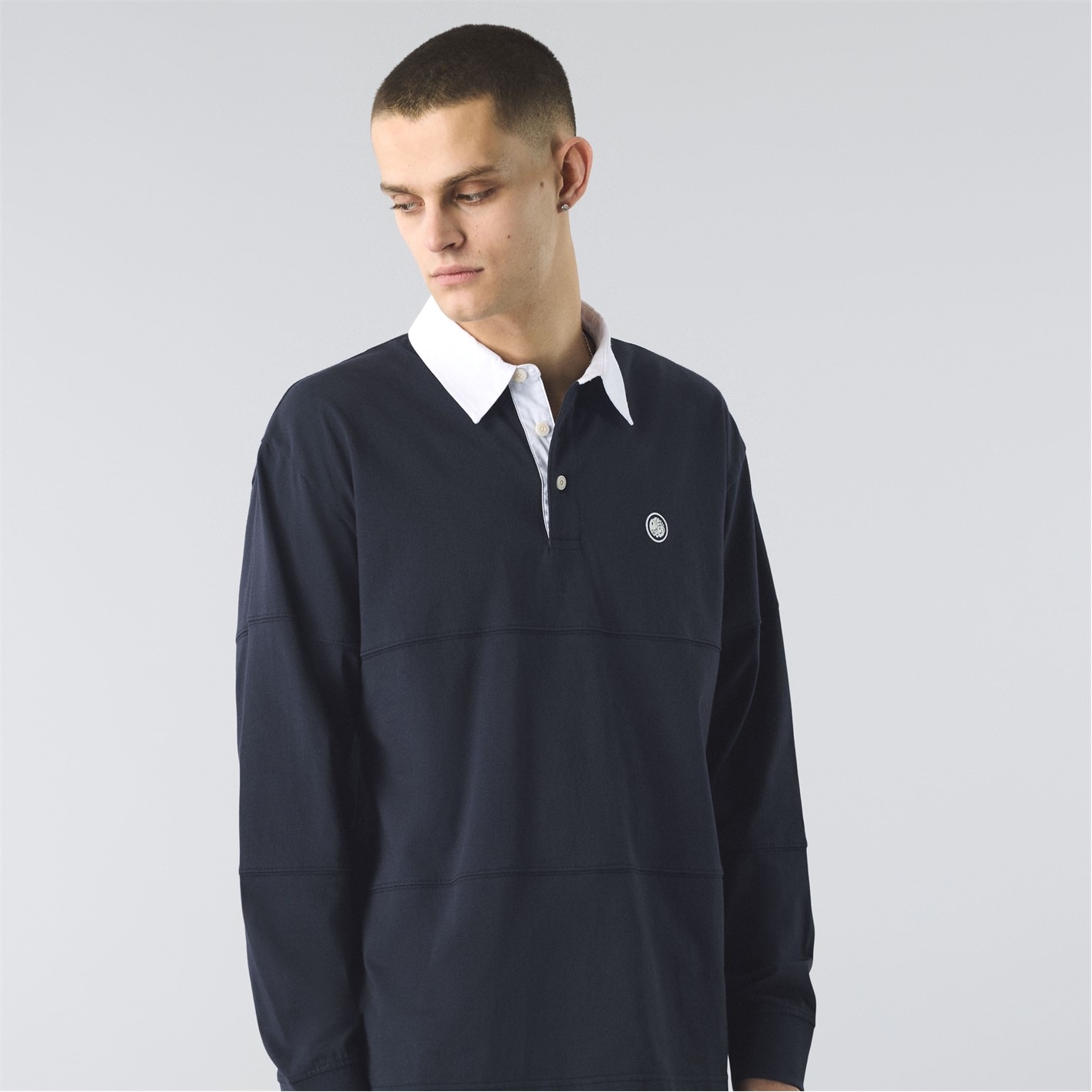 Tričko Pretty Green Navy 7312391 Men's Islington Rugby Polo Shirt - 2