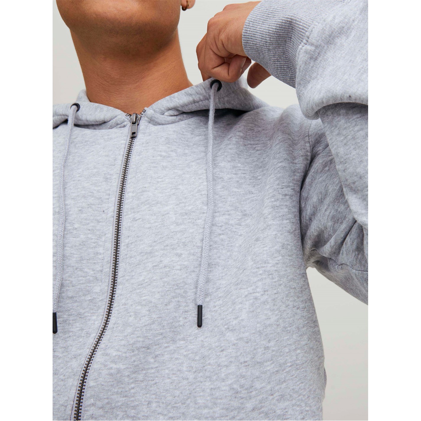 Mikina Jack and Jones Lt Grey Melange 7031233 Men's Bradley Zip Hoodie - 6