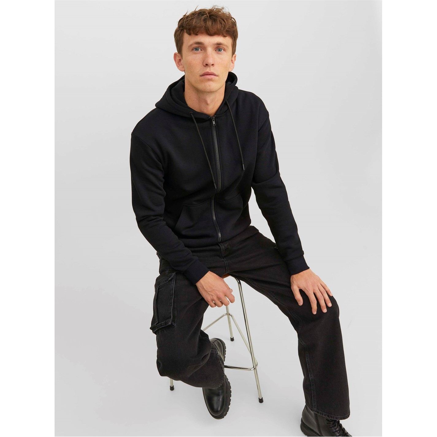 Mikina Jack and Jones Black 3268755 Men's Bradley Zip Hoodie - 8