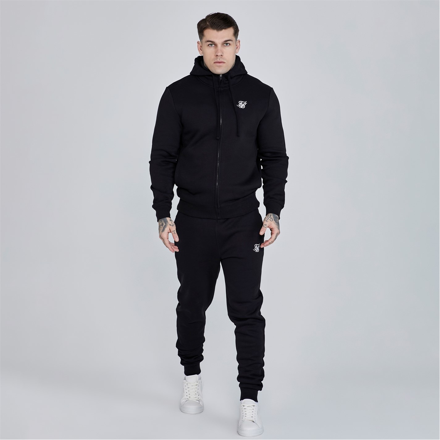 Mikina SikSilk Black 3729855 Men's Essential Zip Hoodie - 2