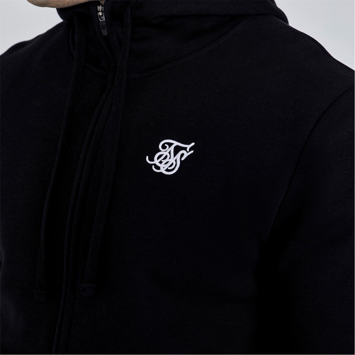 Mikina SikSilk Black 3729855 Men's Essential Zip Hoodie - 3