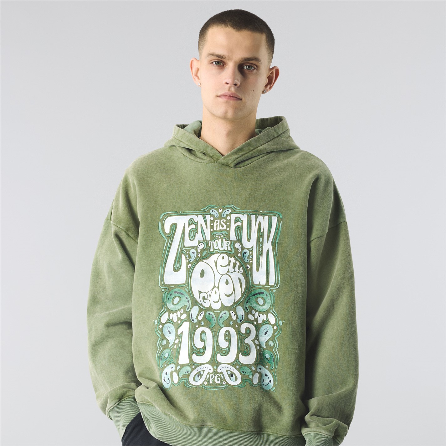 Mikina Pretty Green Green 5049875 Men's Zen Tour Zip Hoodie - 2
