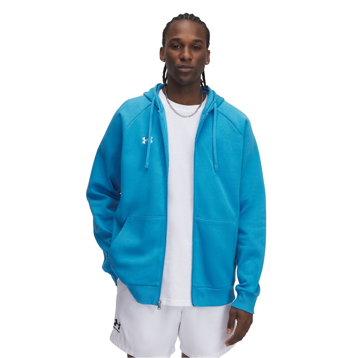 Mikina Under Armour Blue 5455335 UA Rival Fleece Full-Zip Hoodie Mens - 3