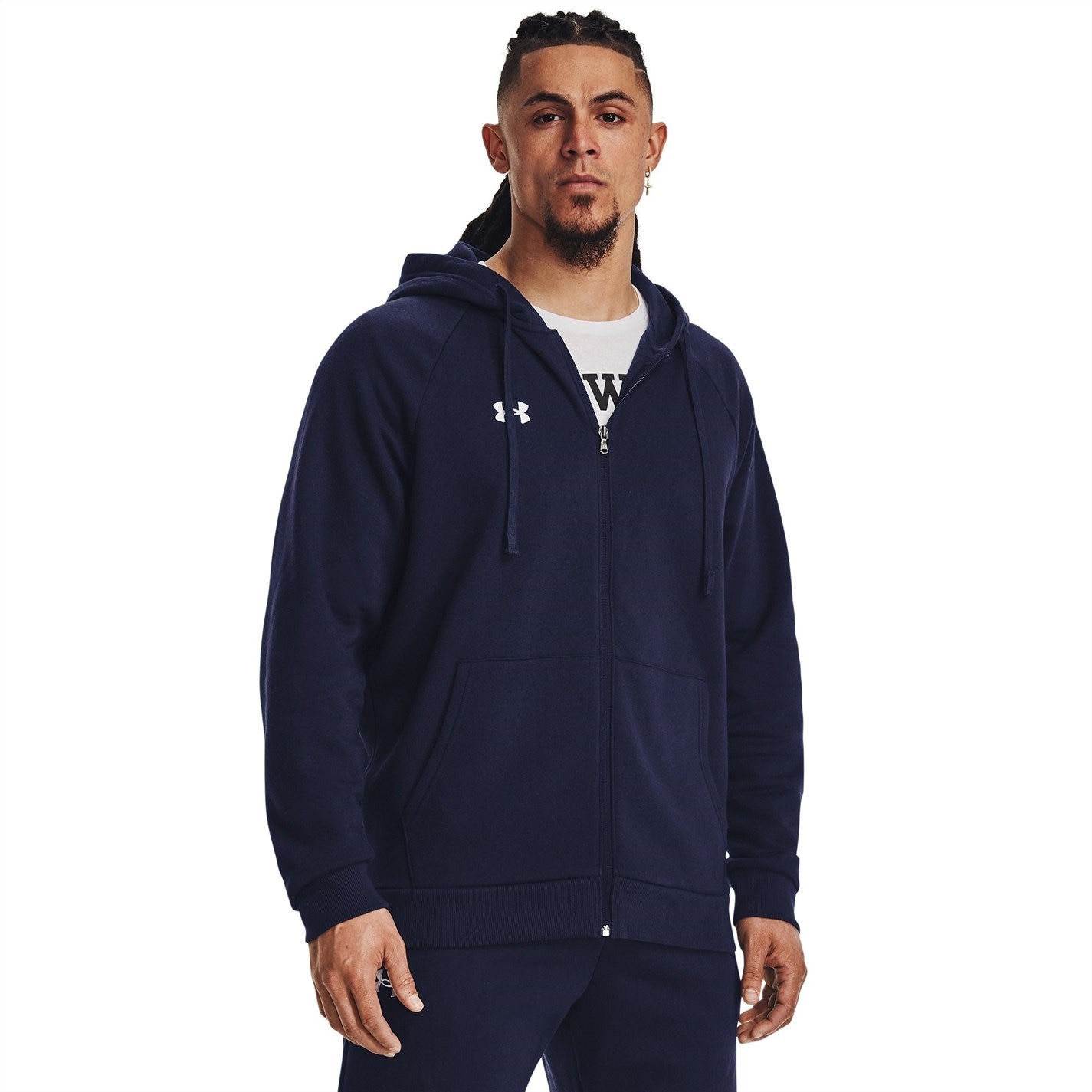 Mikina Under Armour Midnight Navy 2171876 UA Rival Fleece Full-Zip Hoodie Mens - 2