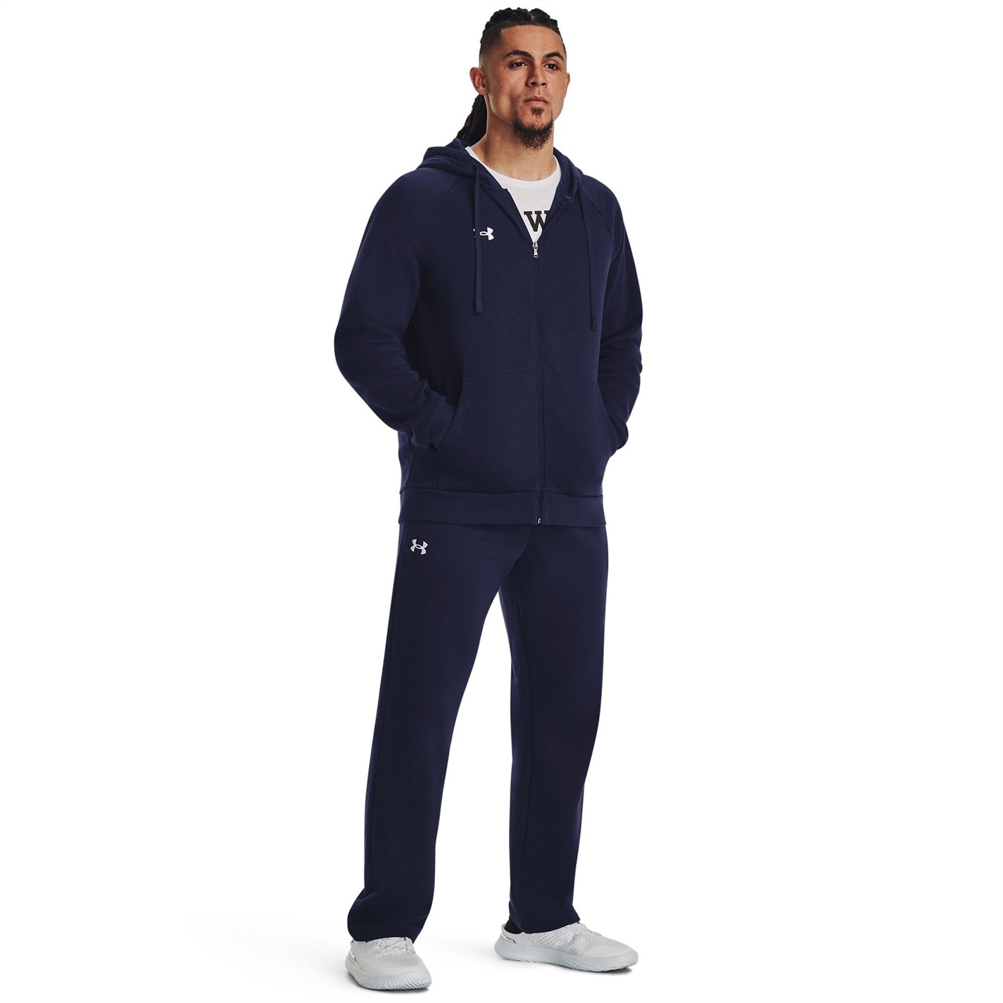 Mikina Under Armour Midnight Navy 2171876 UA Rival Fleece Full-Zip Hoodie Mens - 4