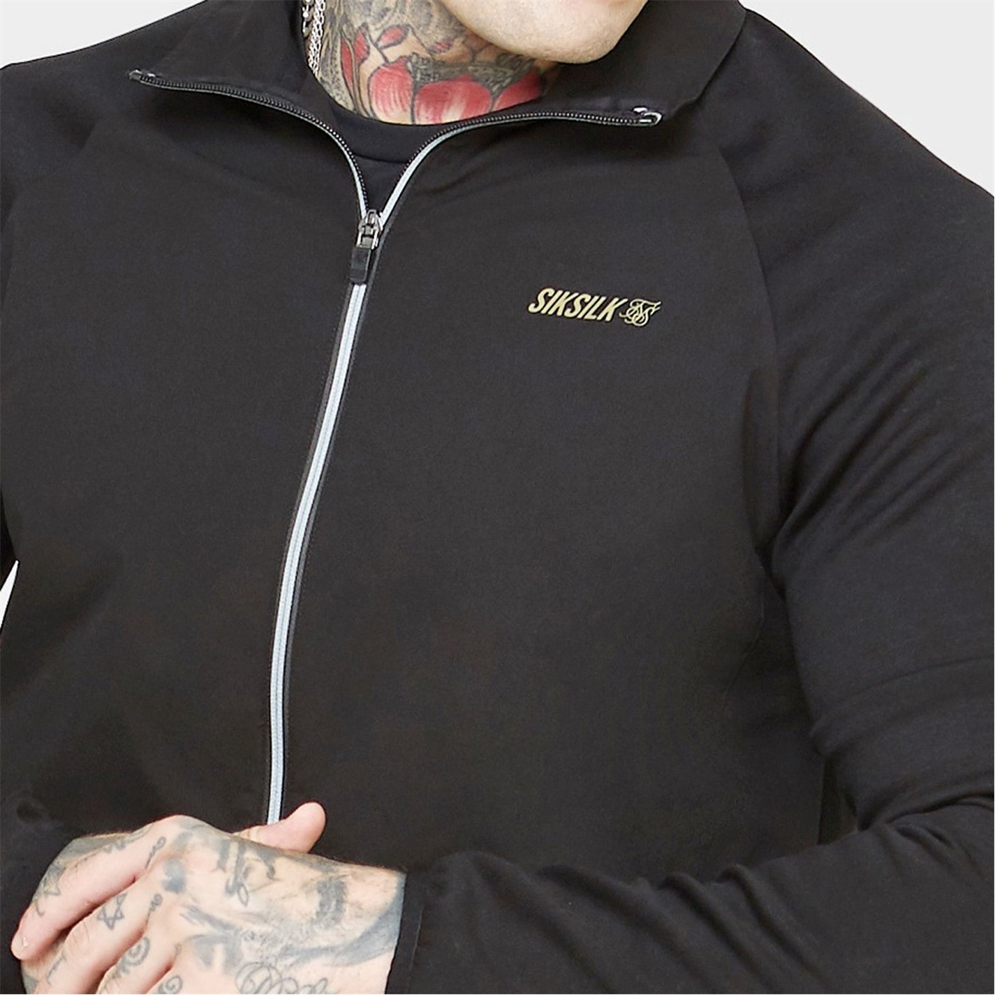Mikina SikSilk Black 6234703 Men's Zip Hoodie - 1